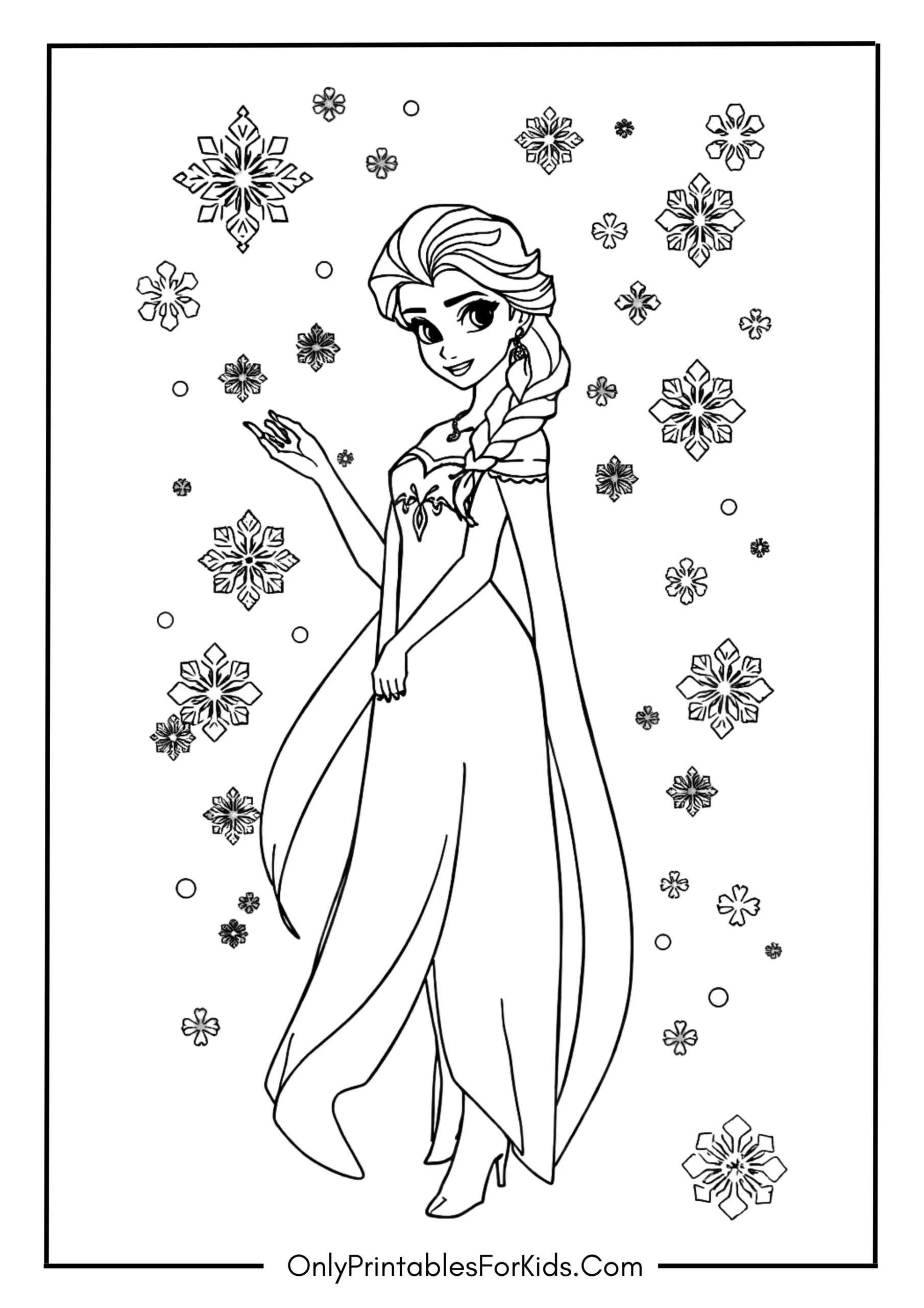 Princess Elsa Coloring Page scaled