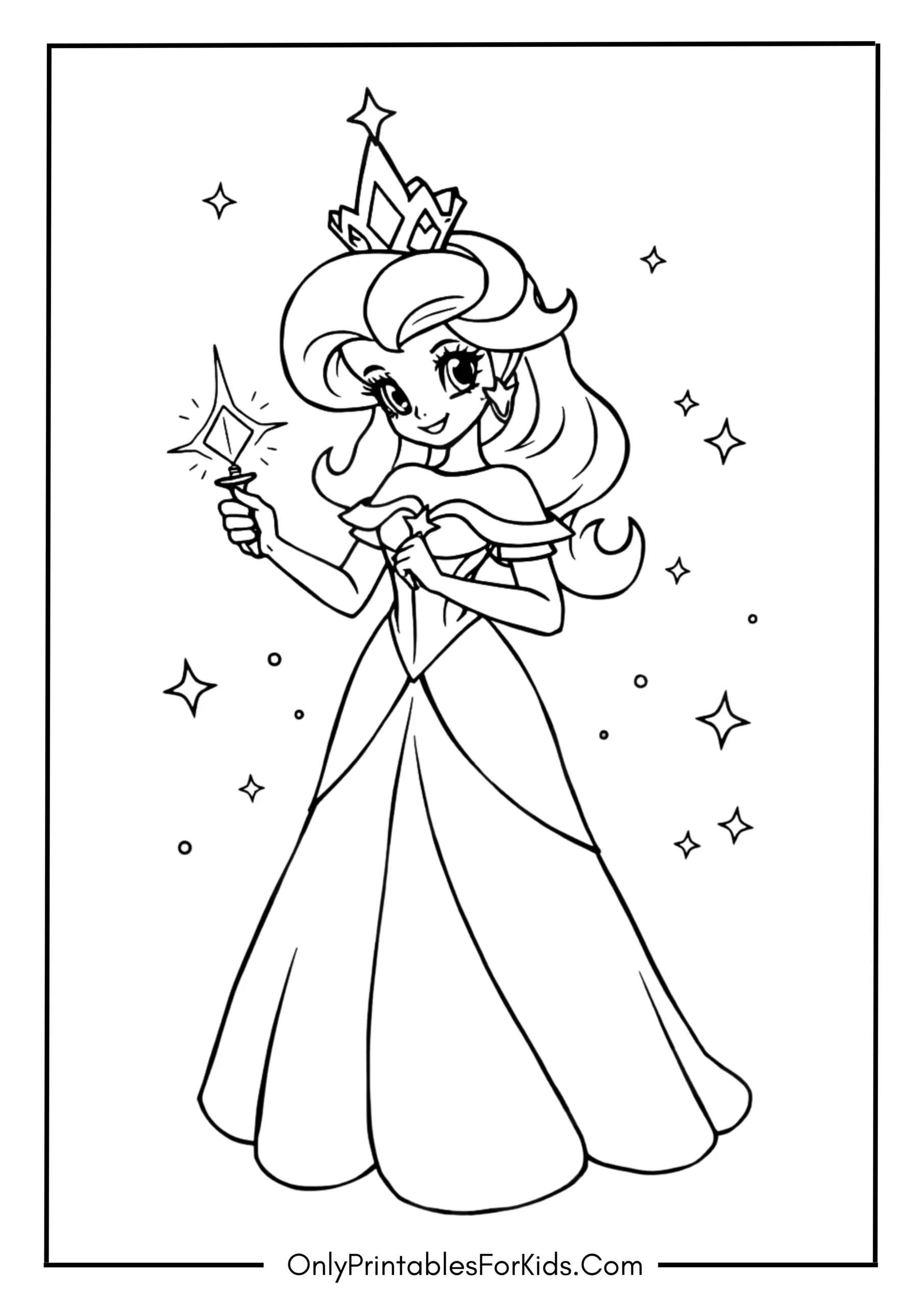 Princess Rosalina Coloring Page scaled
