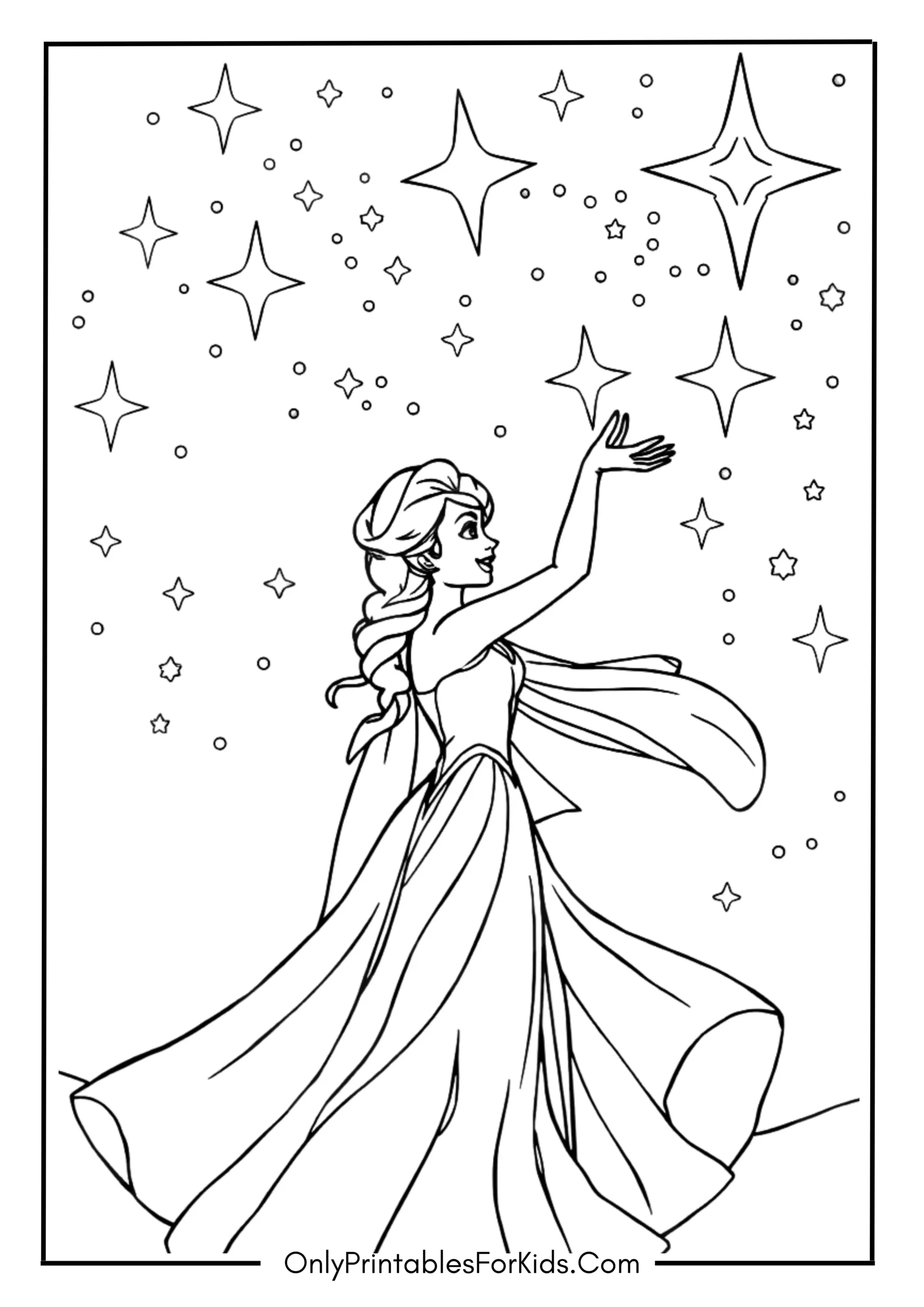 Queen Elsa Dancing Gracefully Under the Stars