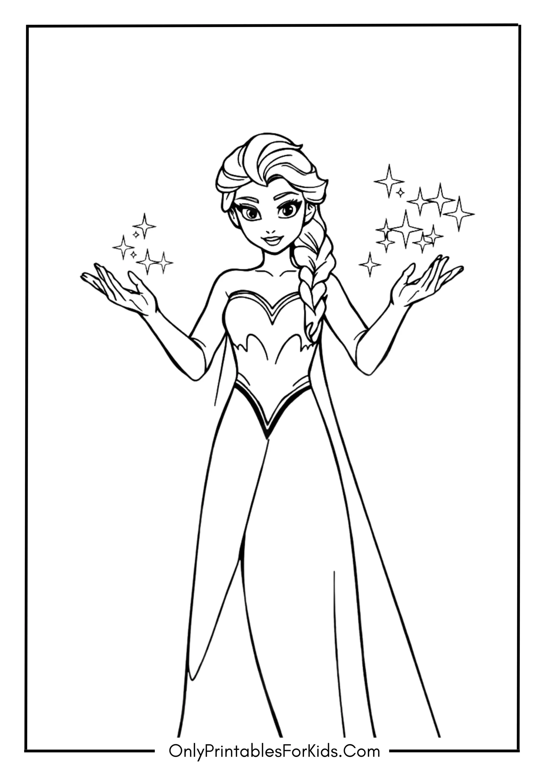Queen Elsa Holding Her Hands Out as She Creates Magic