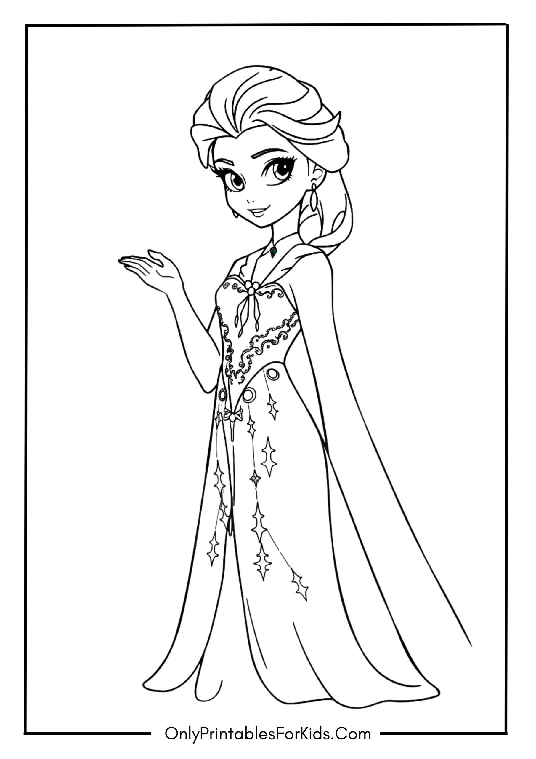 Queen Elsa Wearing Her Stunning Ice Gown