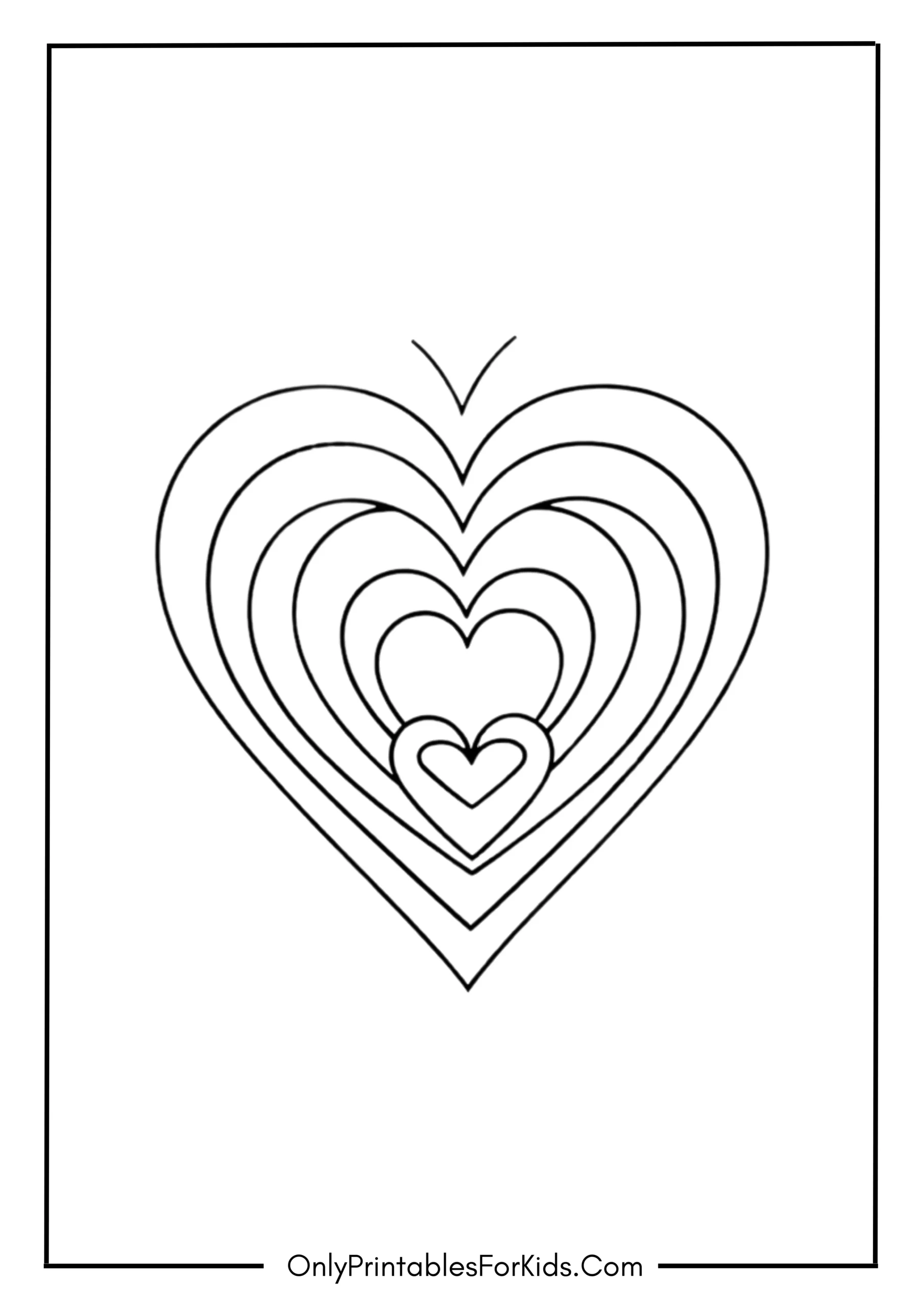 Rainbow Outline Heart Coloring Page