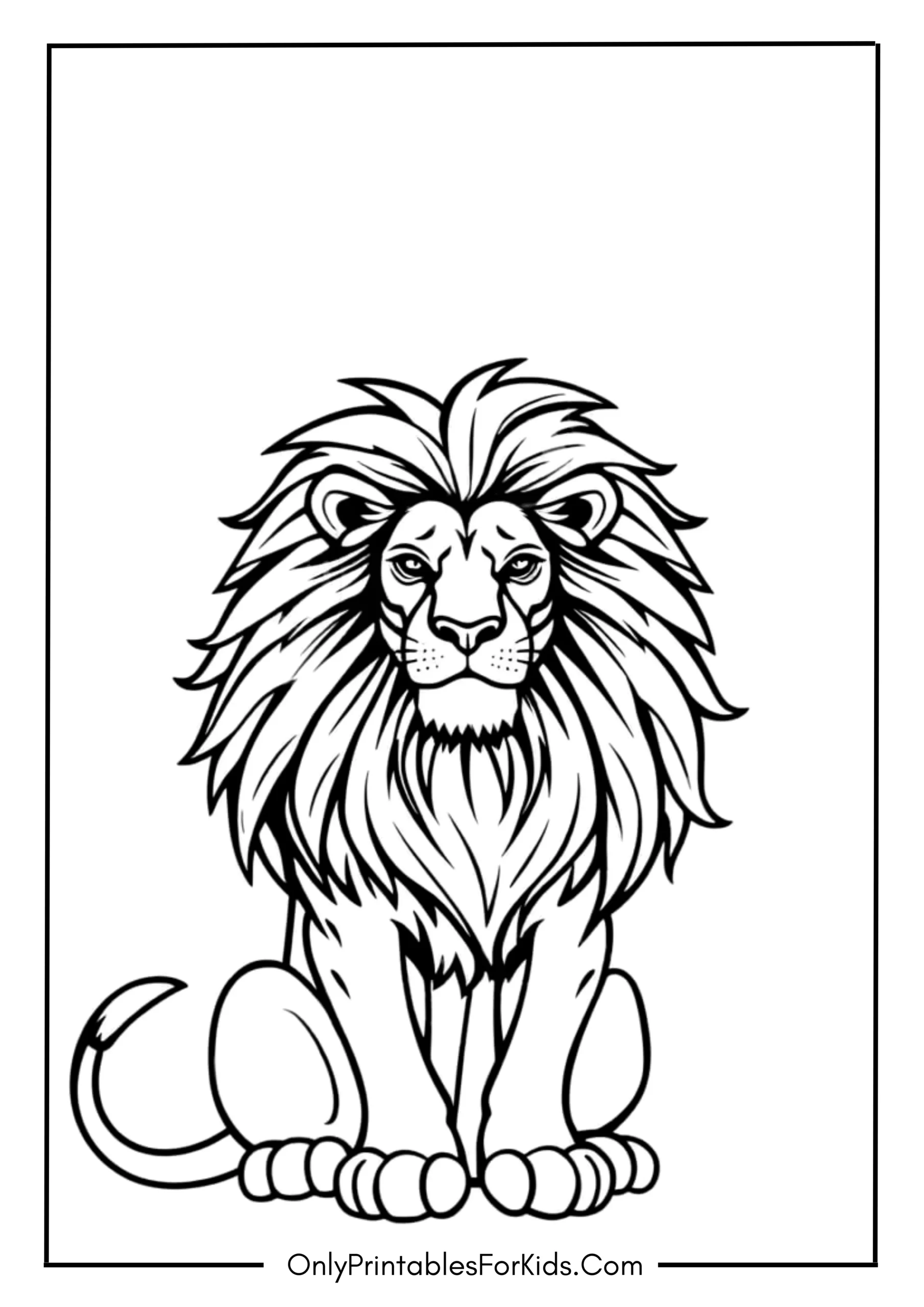 Regal Lion With A Flowing Mane
