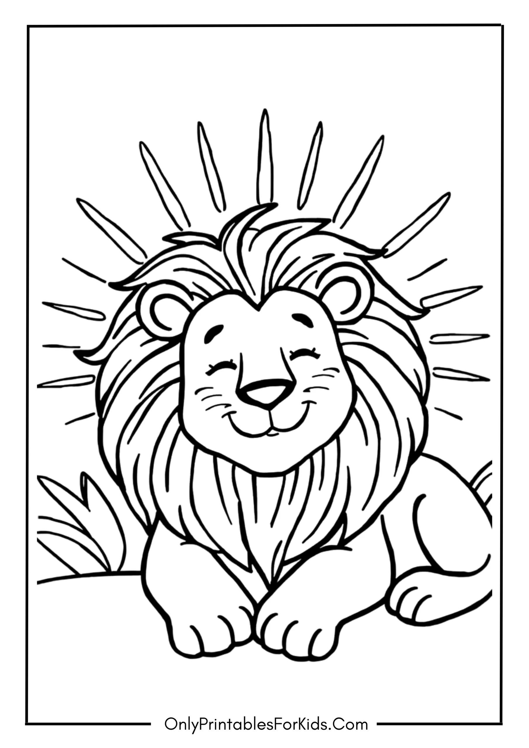 Relaxed Lion Enjoying The Warmth