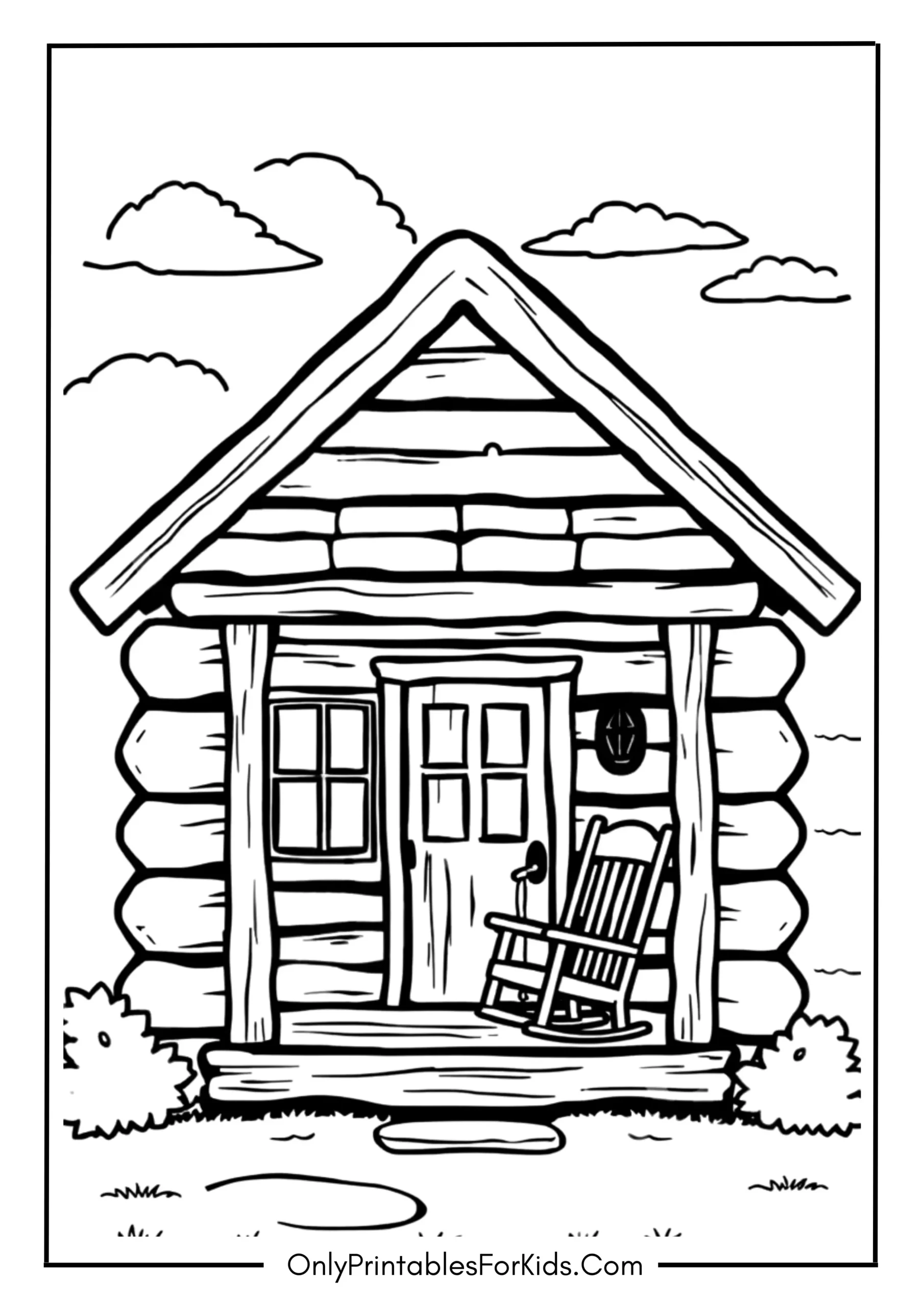 Rustic Log House with Porch scaled