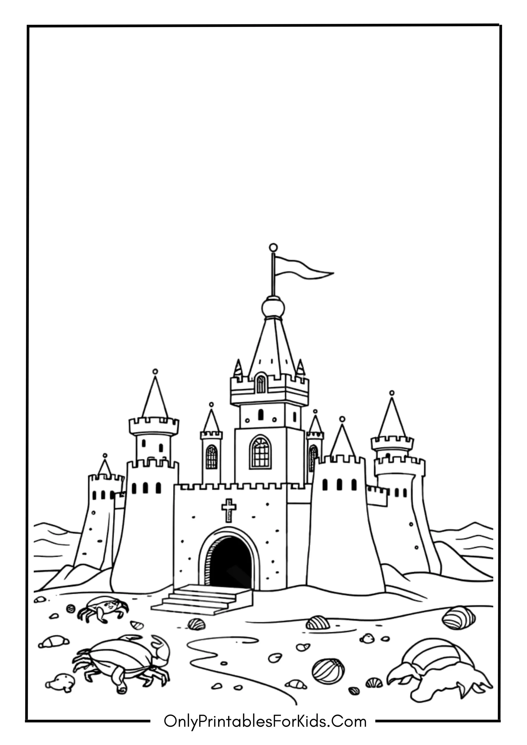 Sand Castle Coloring Page