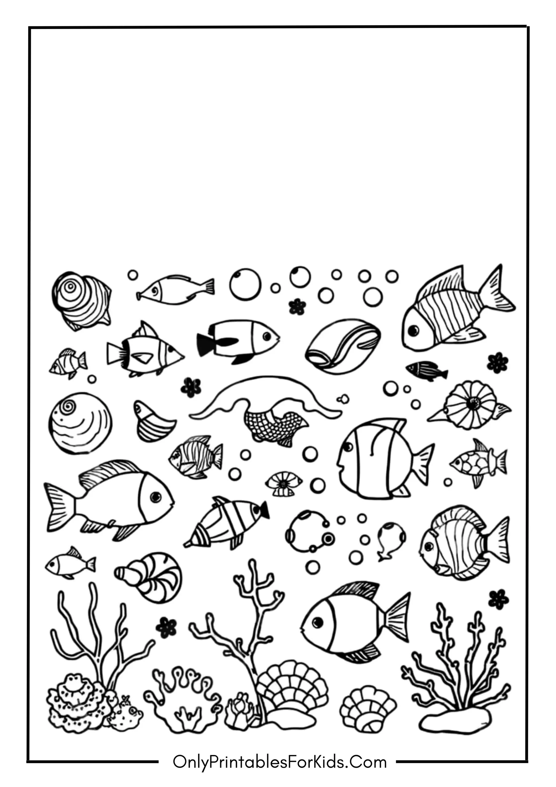 Sea Elements Coloring Page