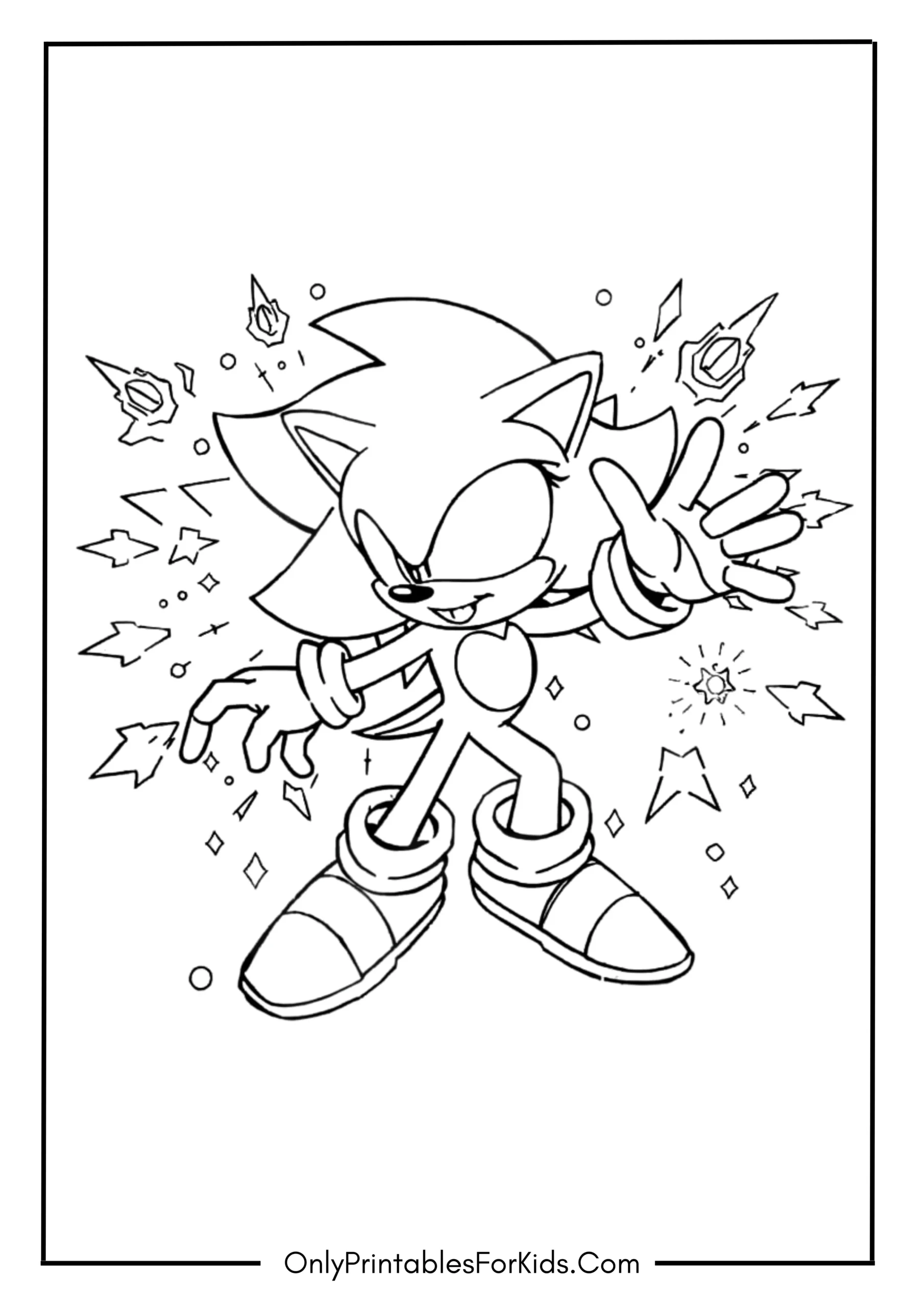 Silver The Hedgehog Coloring Page