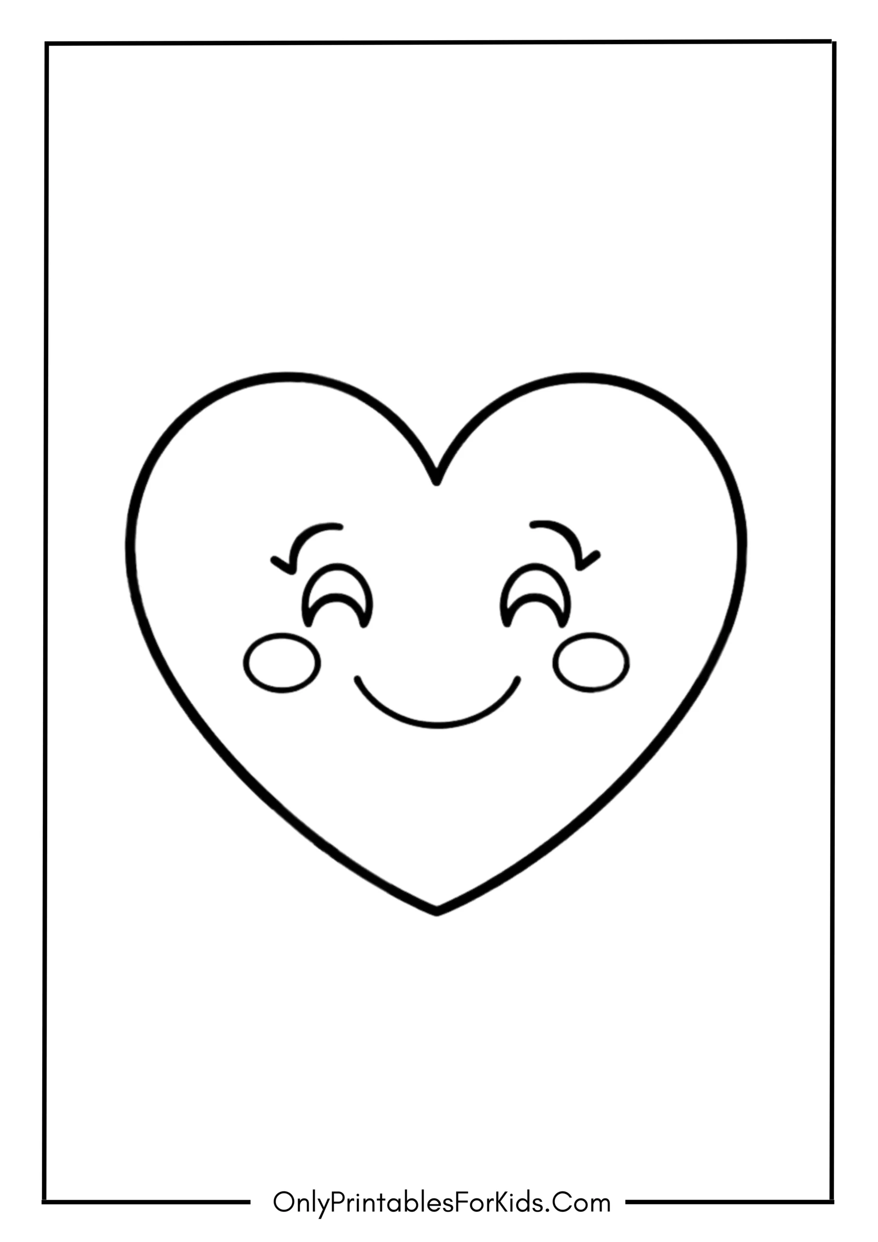 Smiling Heart Coloring Page