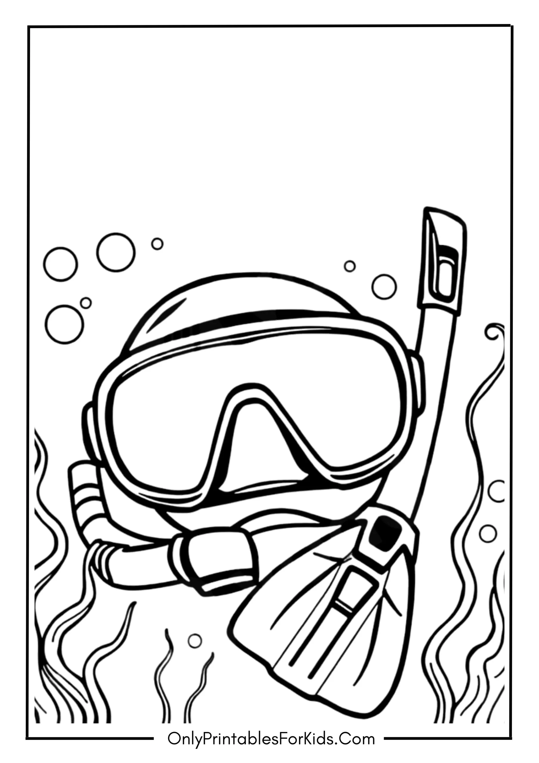 Snorkeling Gear Coloring Page