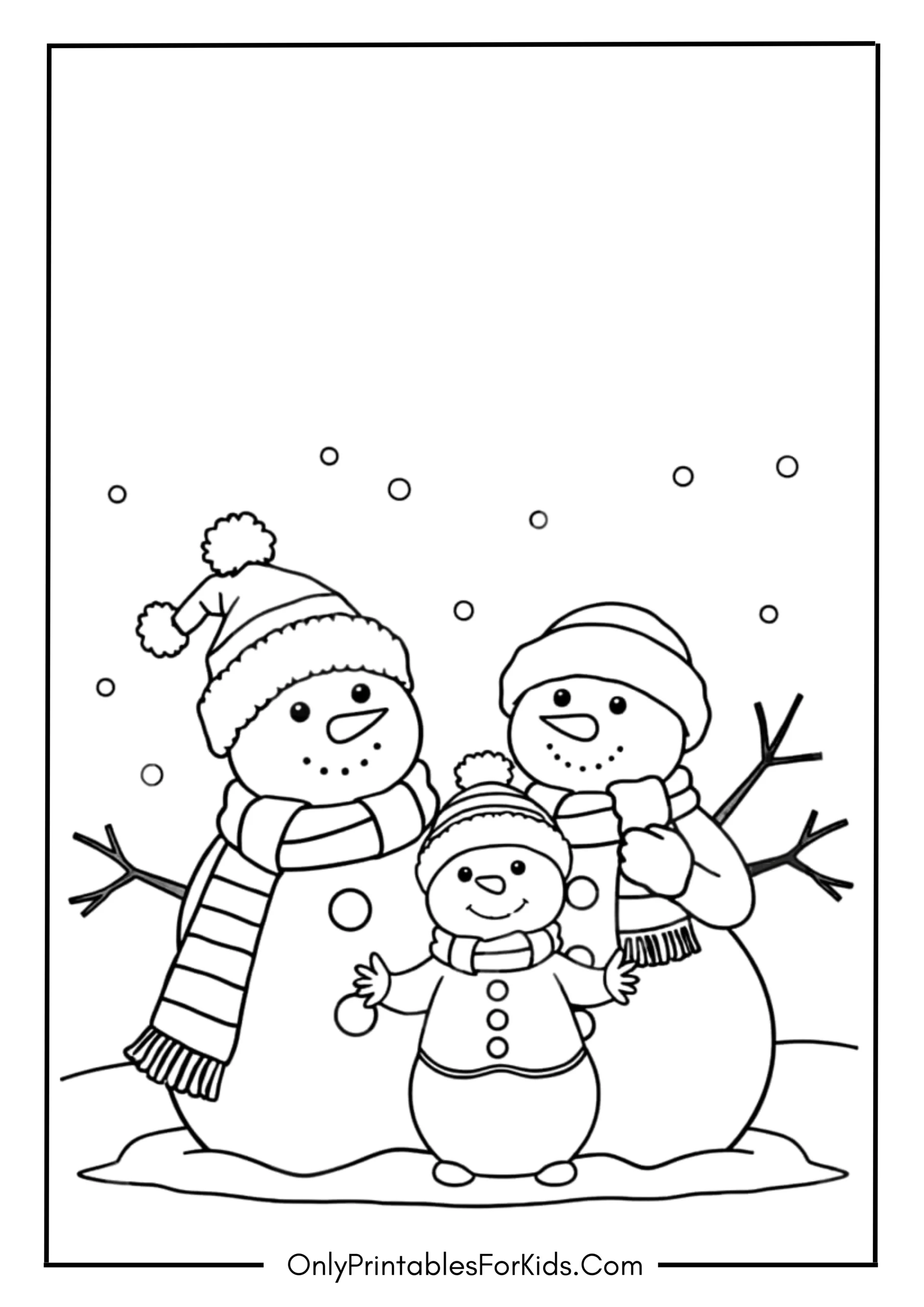 Snowman Family Coloring Page