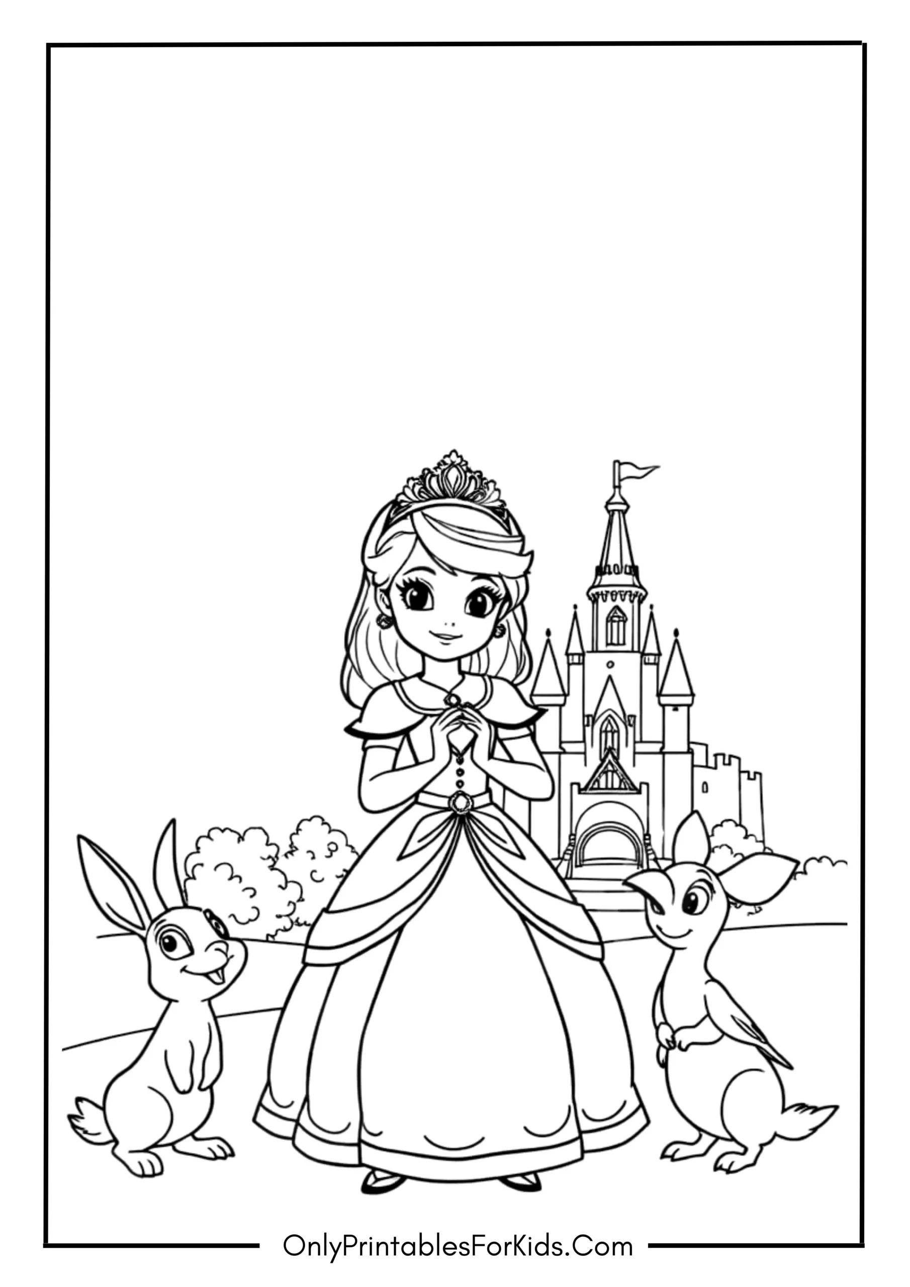Sofia the First Coloring Page scaled