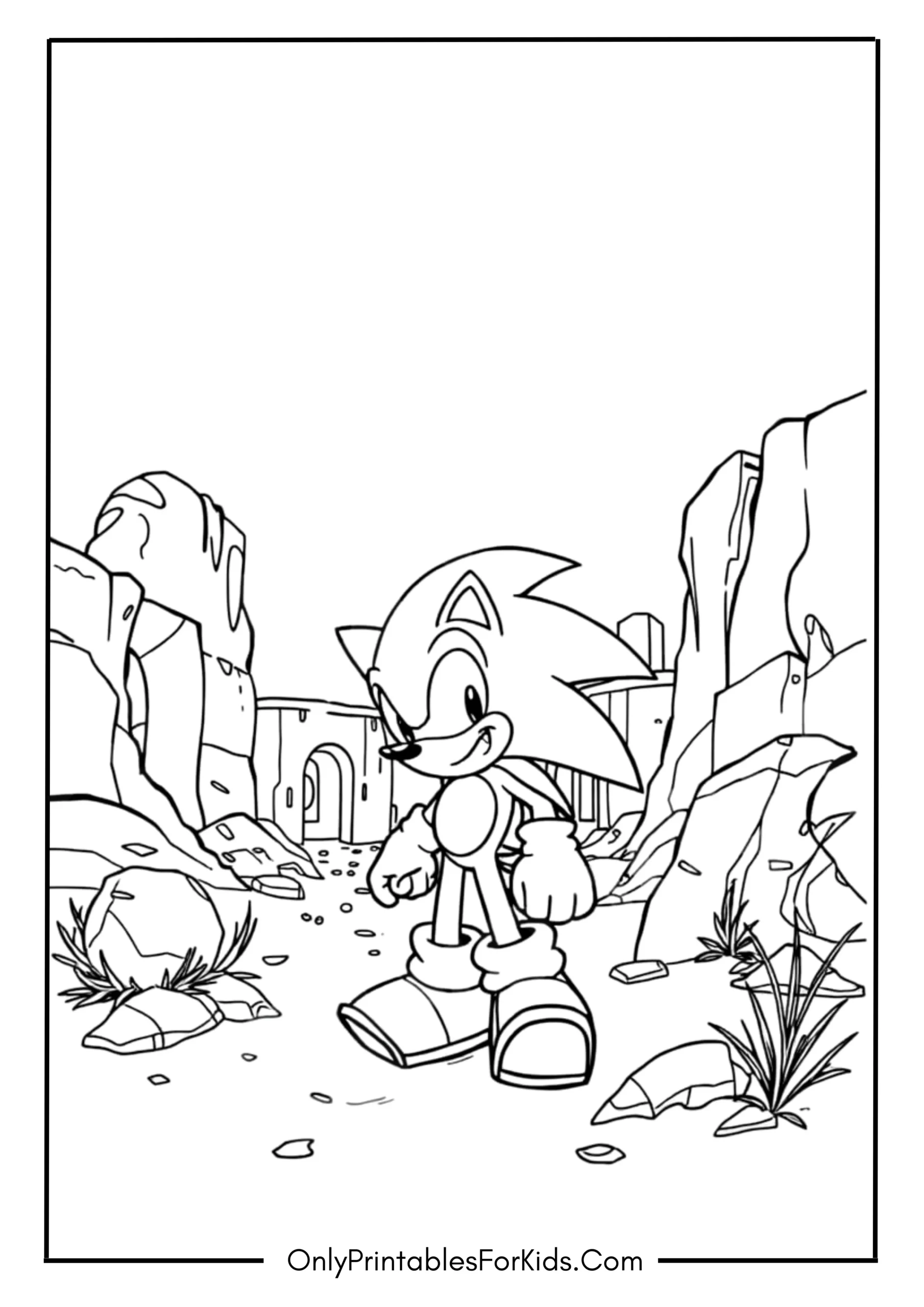 Sonic Exploring Ancient Ruins in a Desert