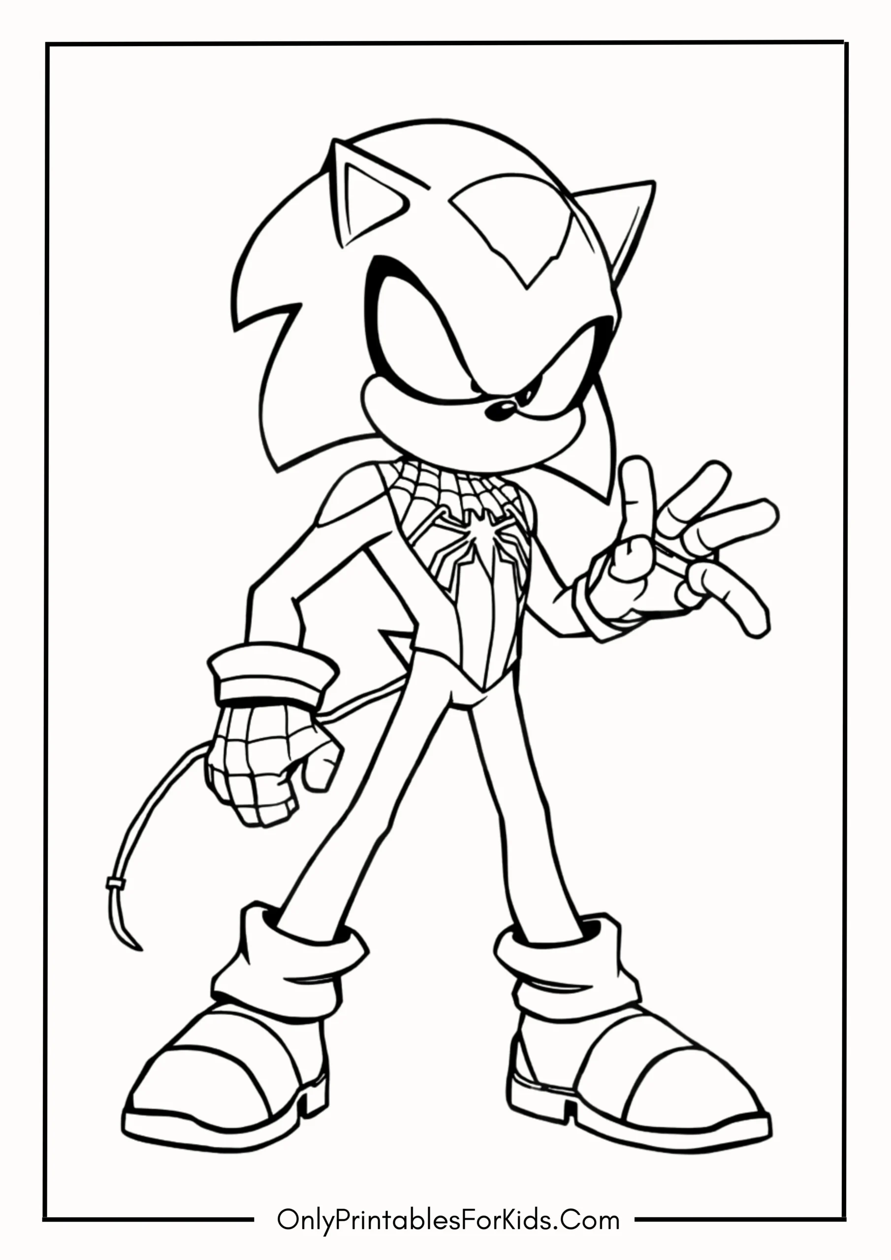 Sonic Spider-Man Coloring Page