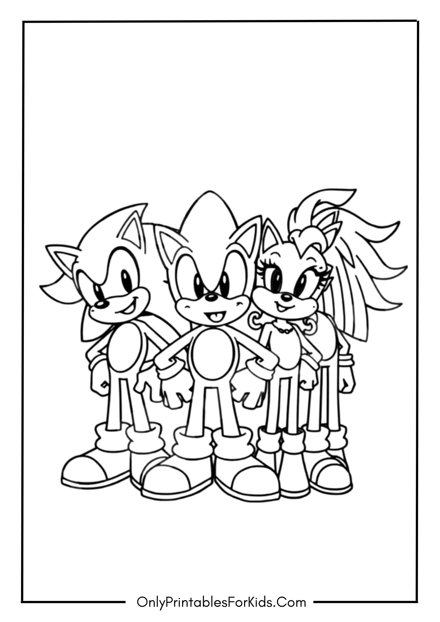 Sonic and Friends Coloring Page