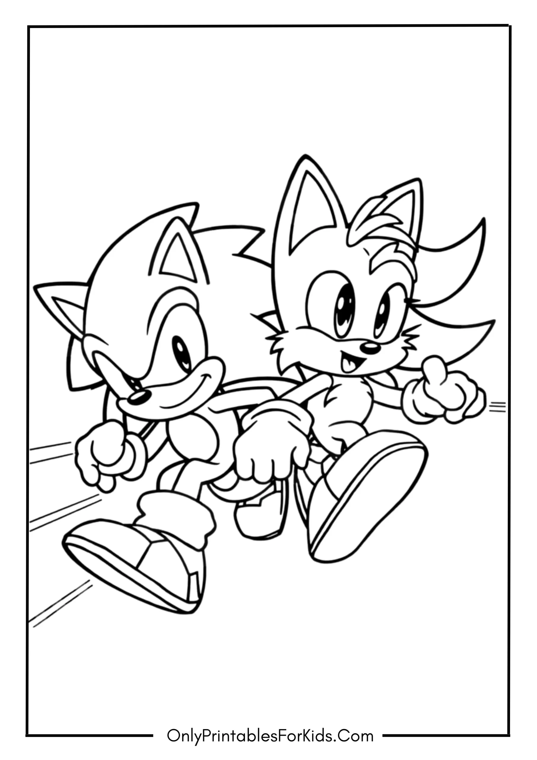 Sonic and Tails Coloring Page