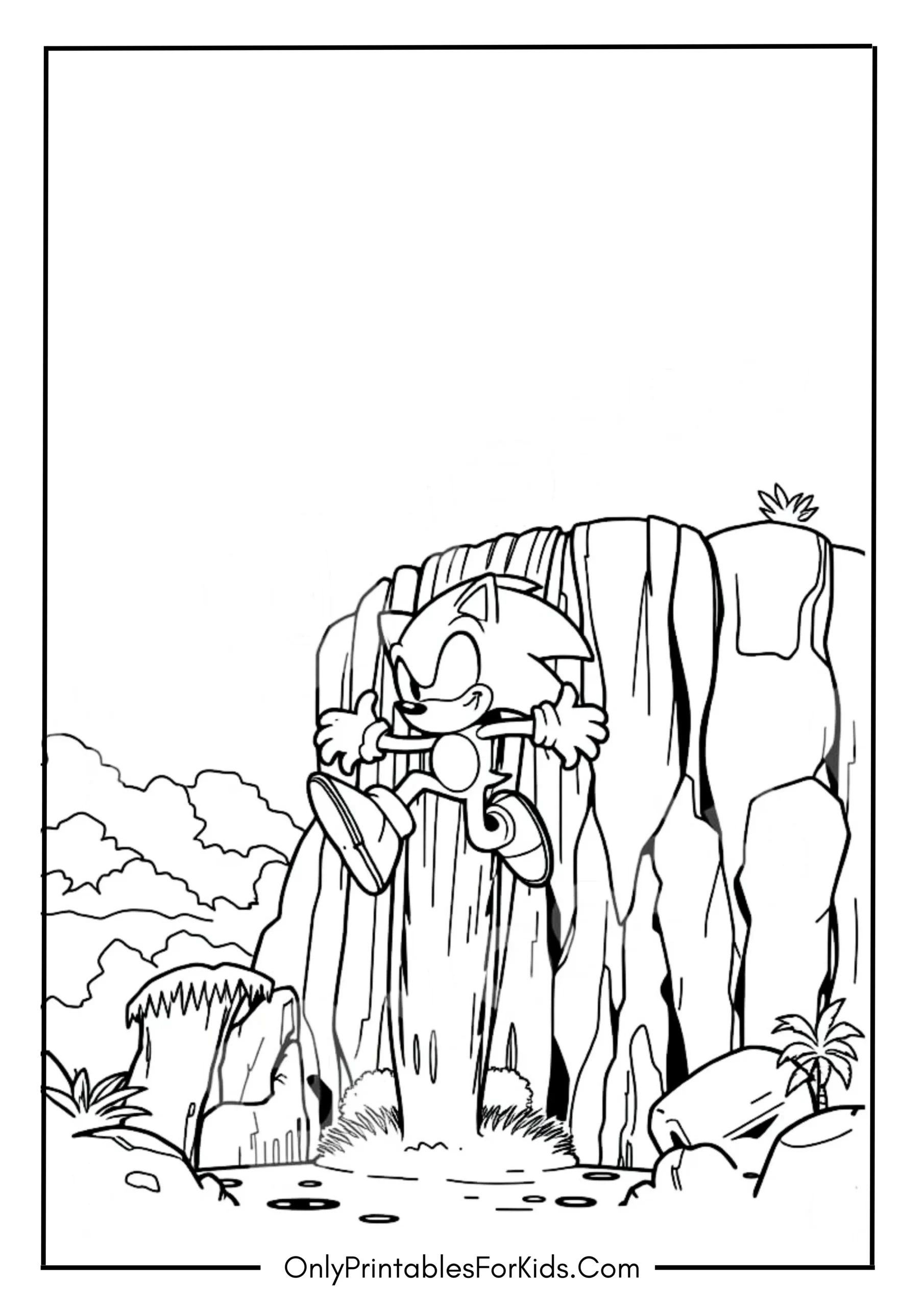 Sonic’s Waterfall Jump in Angel Island