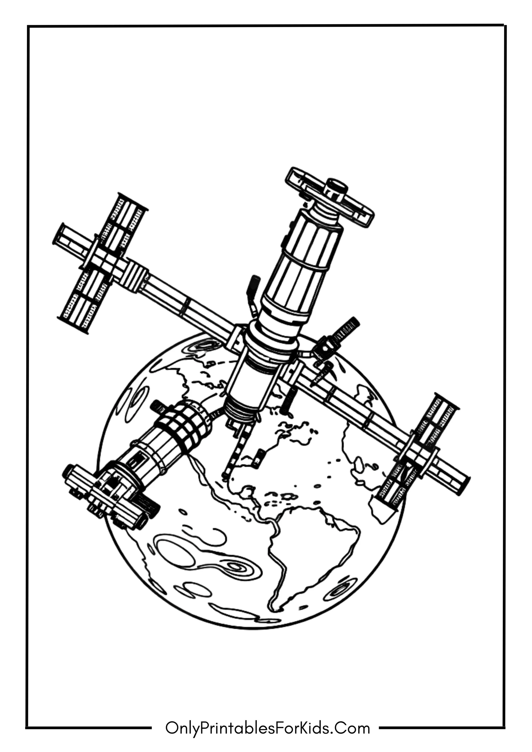 Space Station Orbiting the Earth