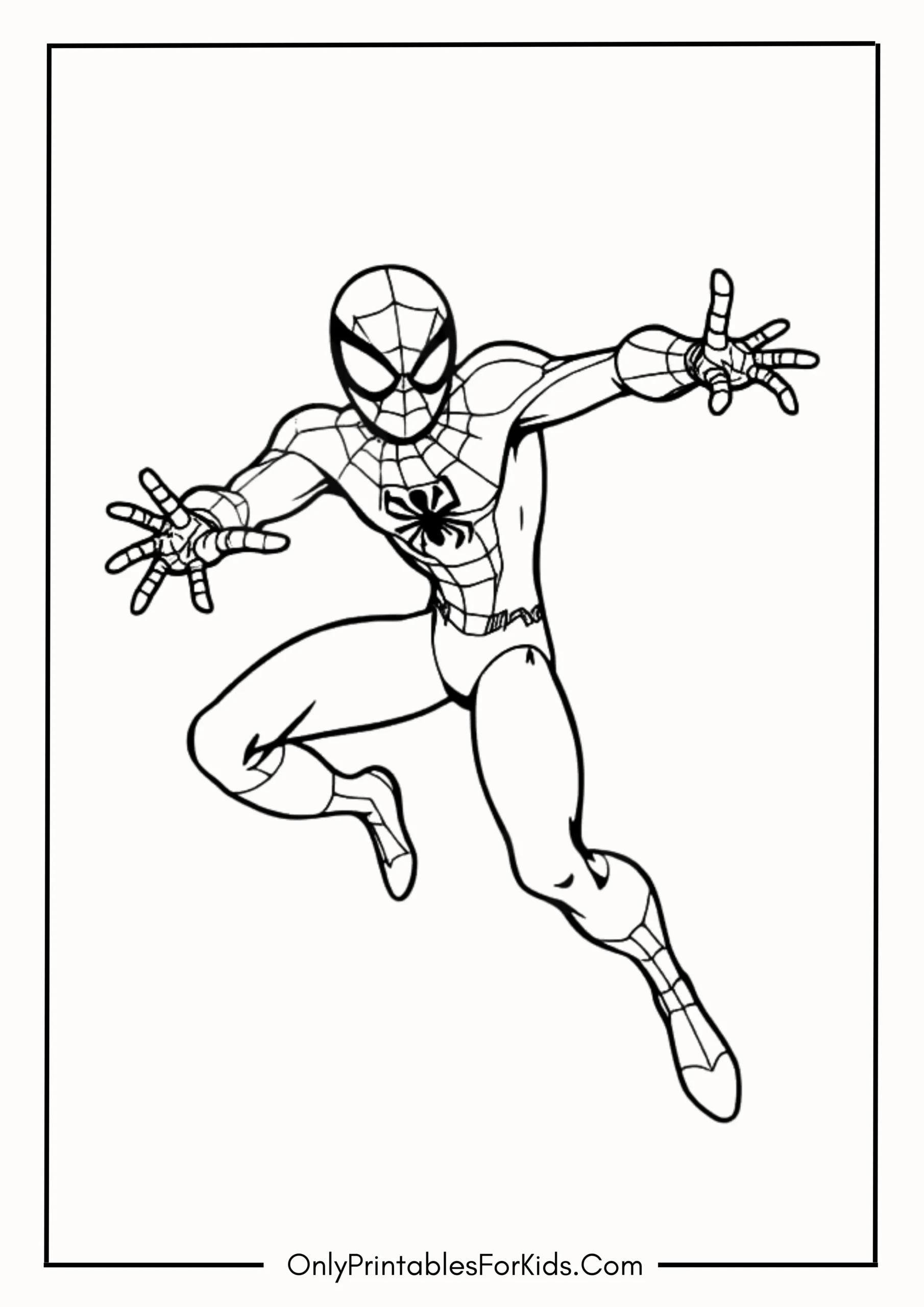 Spider-Man Cartoon Coloring Page