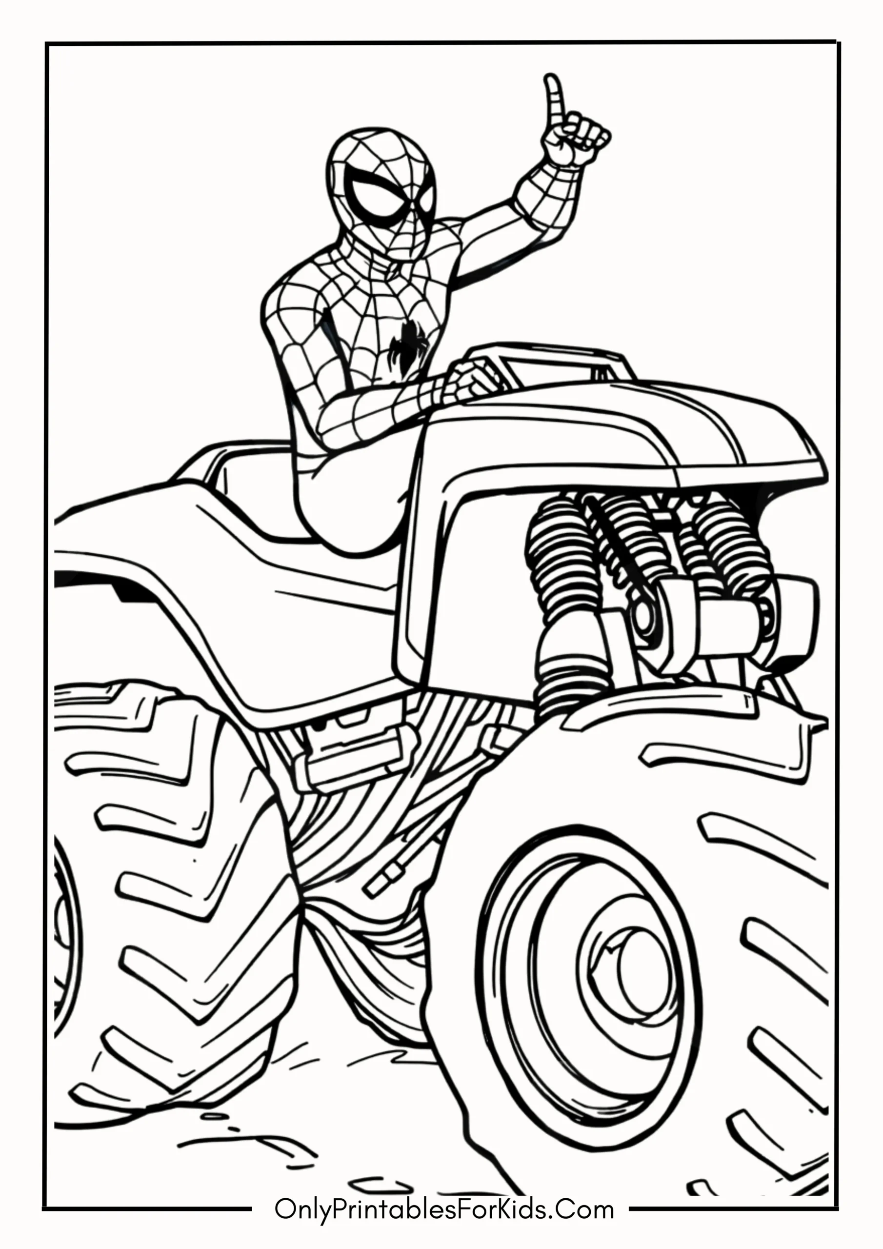 Spider-Man Monster Truck Coloring Page