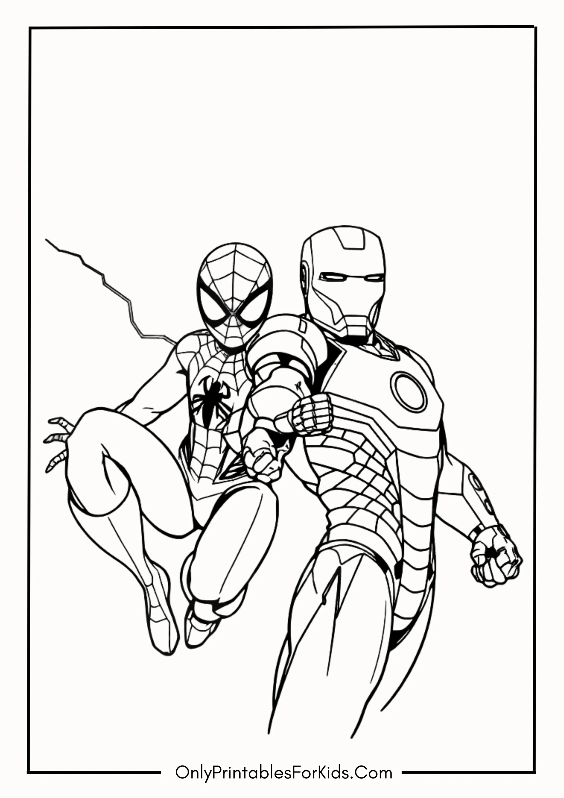 Spider-Man and Iron Man Coloring Page