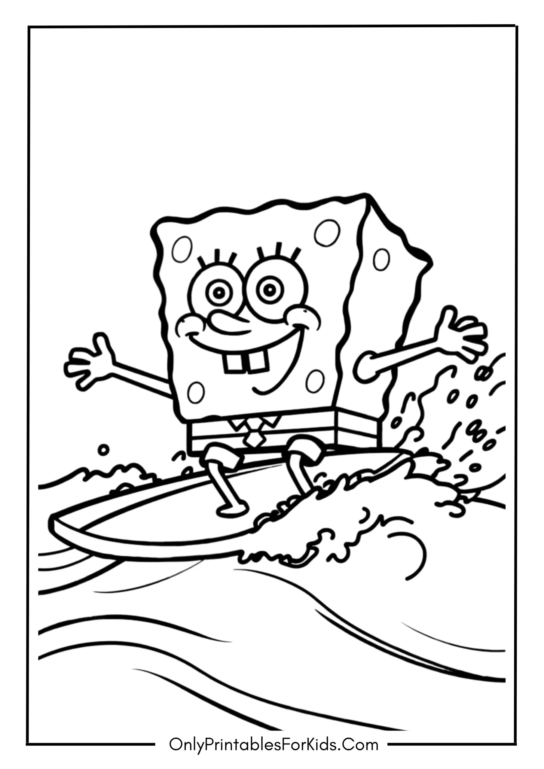 SpongeBob Surfing the Waves