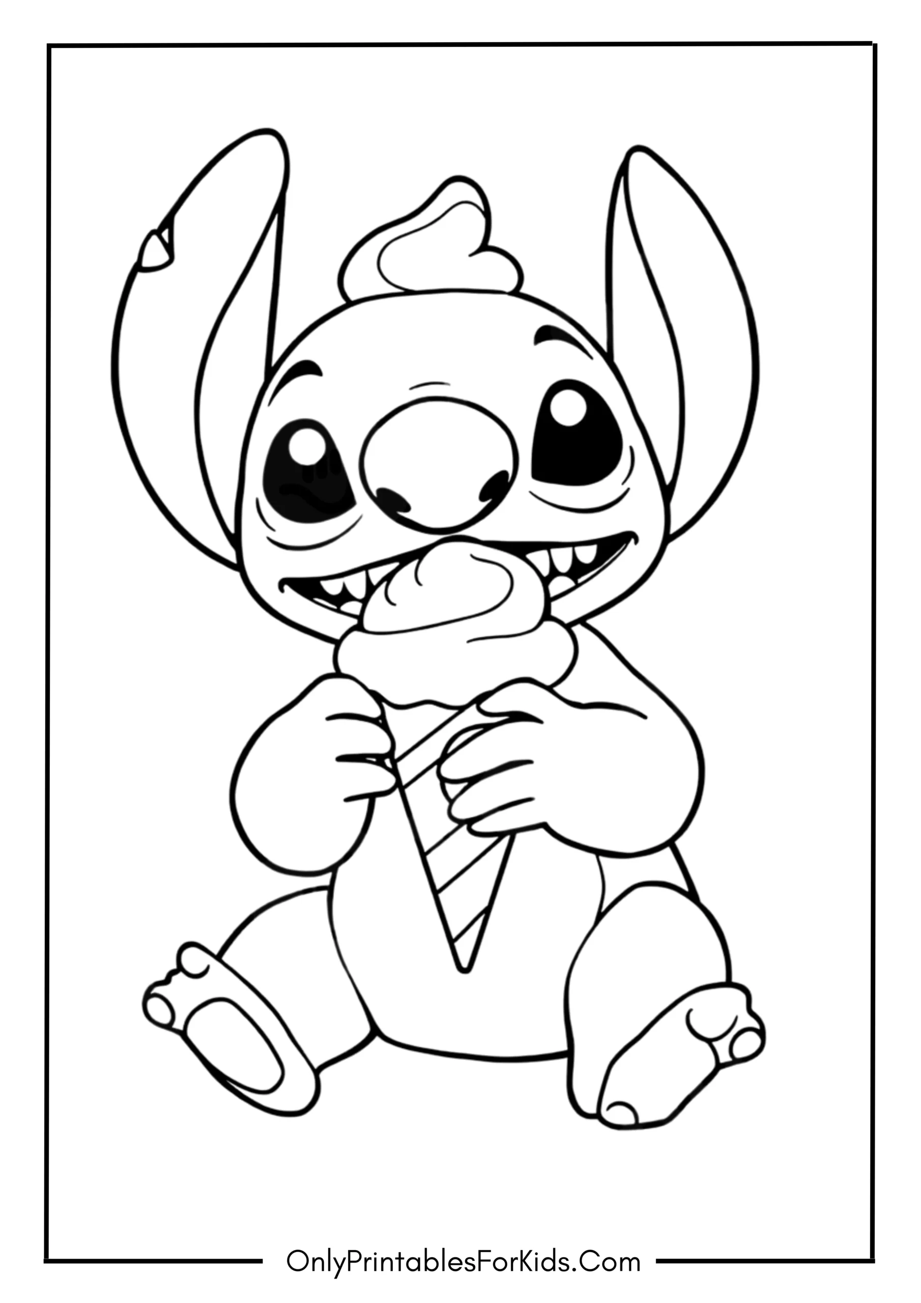 Stitch Eating Ice Cream