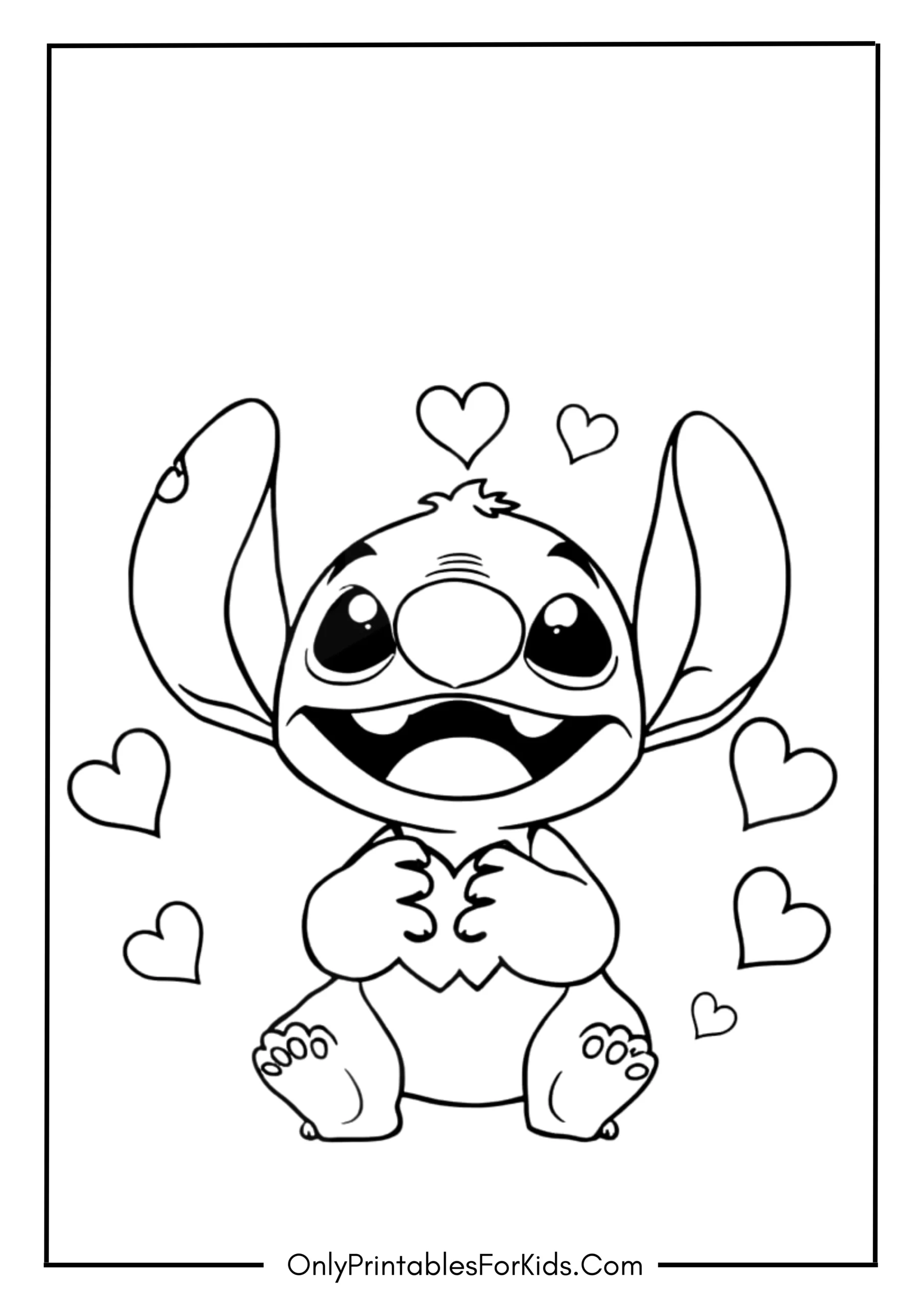 Stitch Love Coloring Page