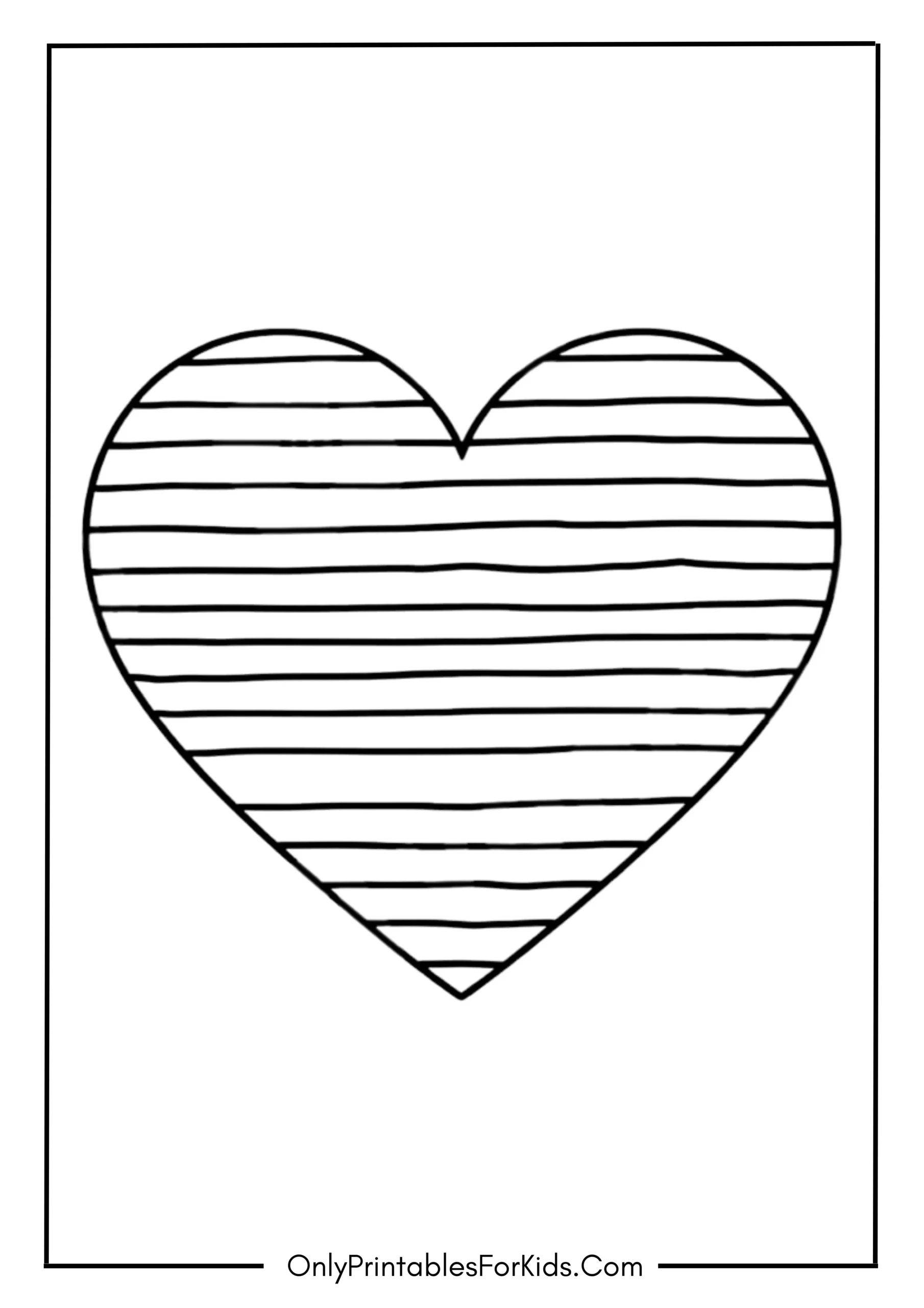 Striped Heart Coloring Page