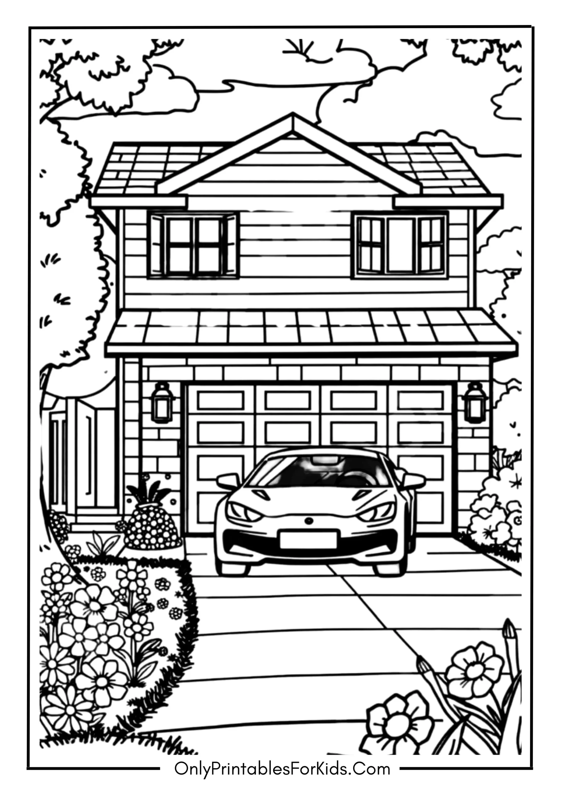 Suburban House with a Garage scaled