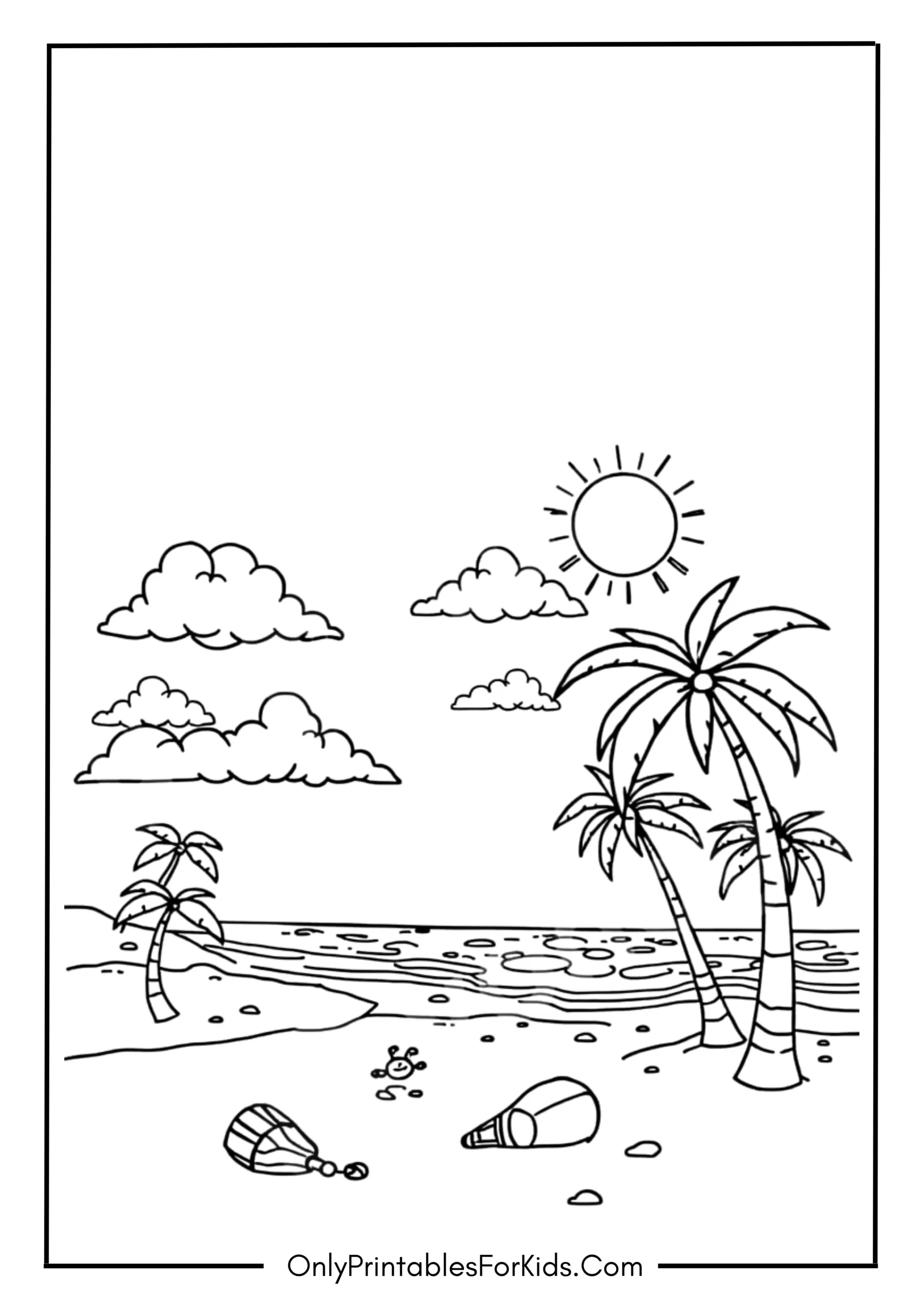 Summer Scene Coloring Page