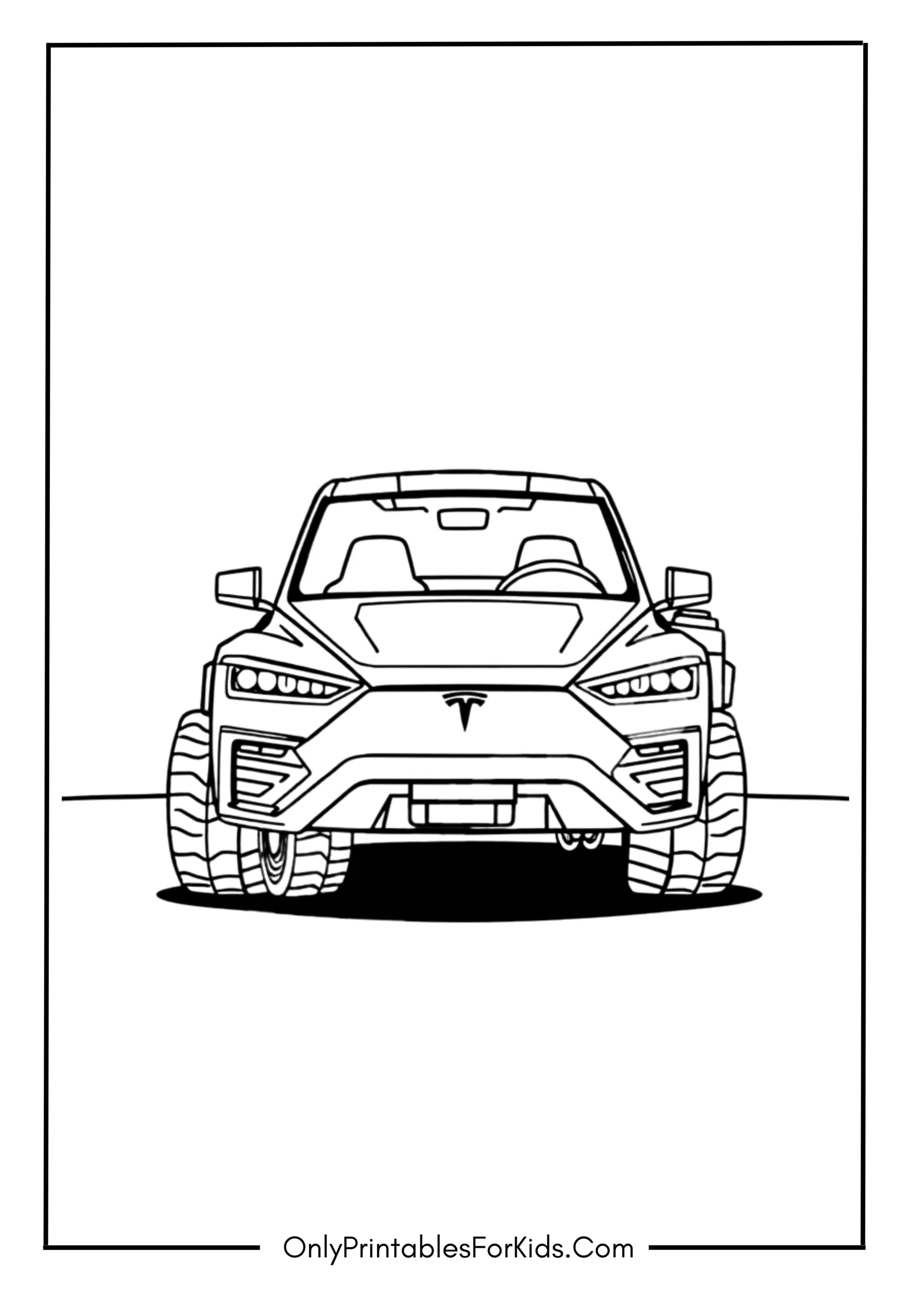 Tesla Cyber Truck Coloring Page