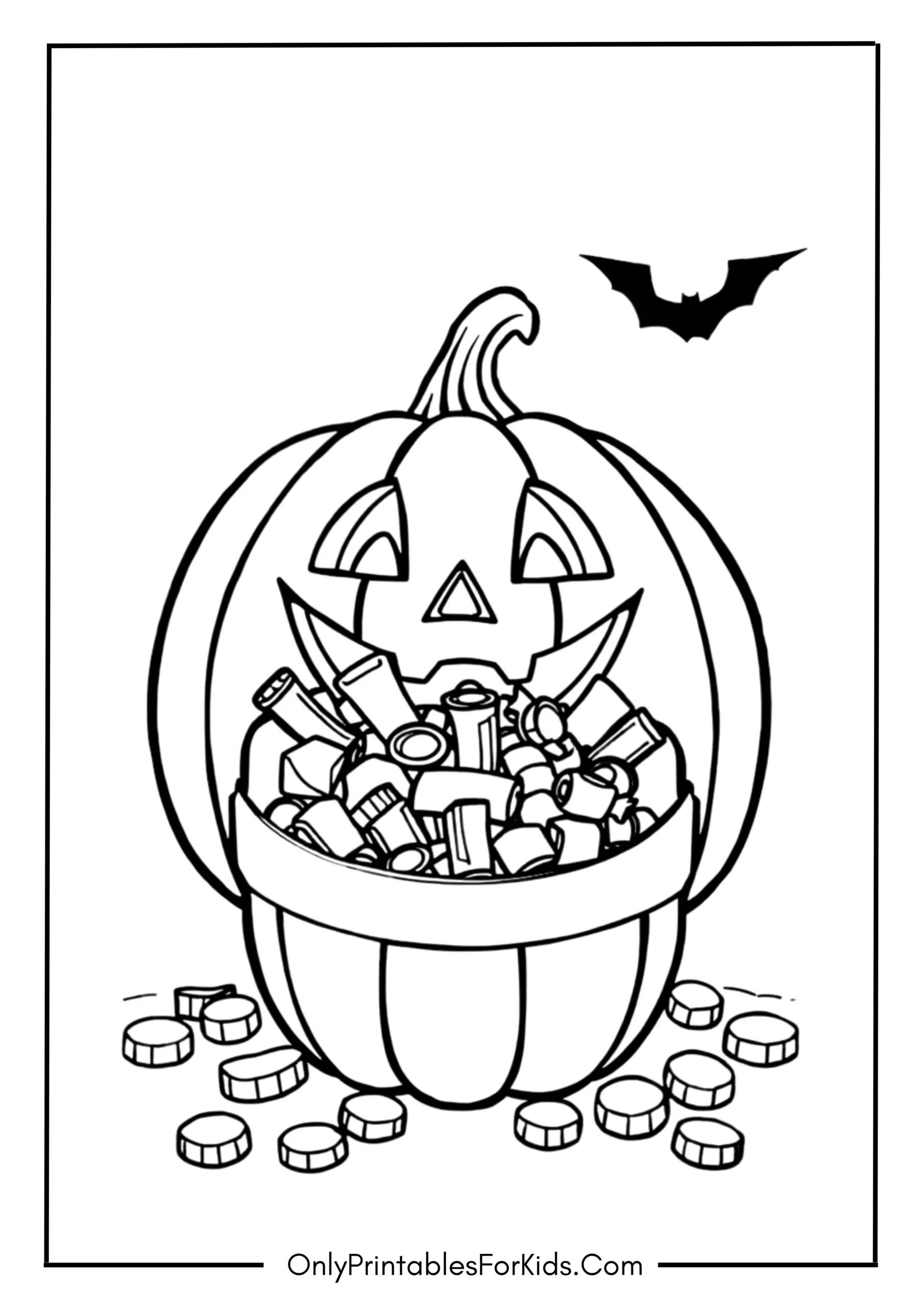 Trick or Treat Pumpkin Coloring Page