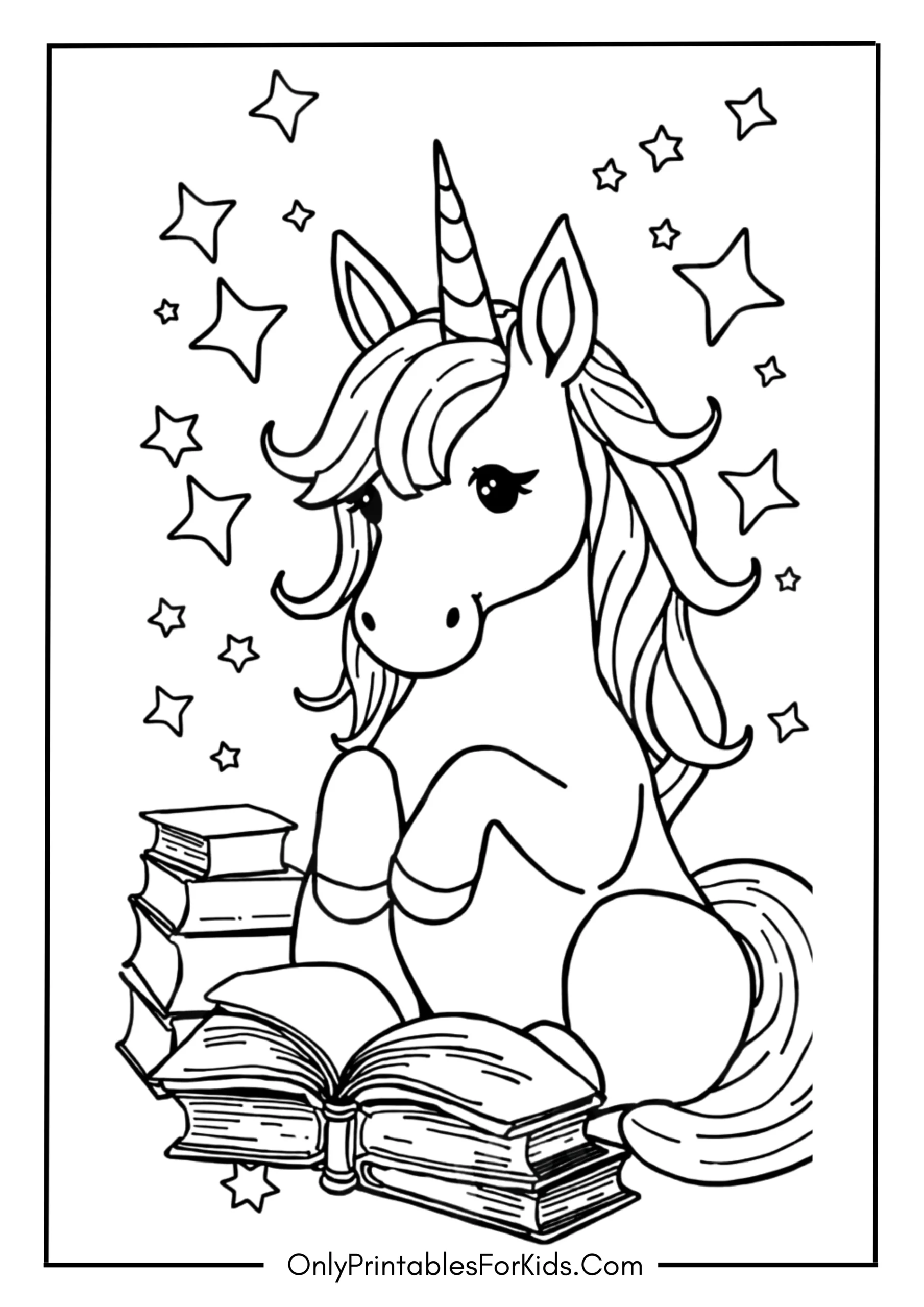 Unicorn Academy Coloring Page