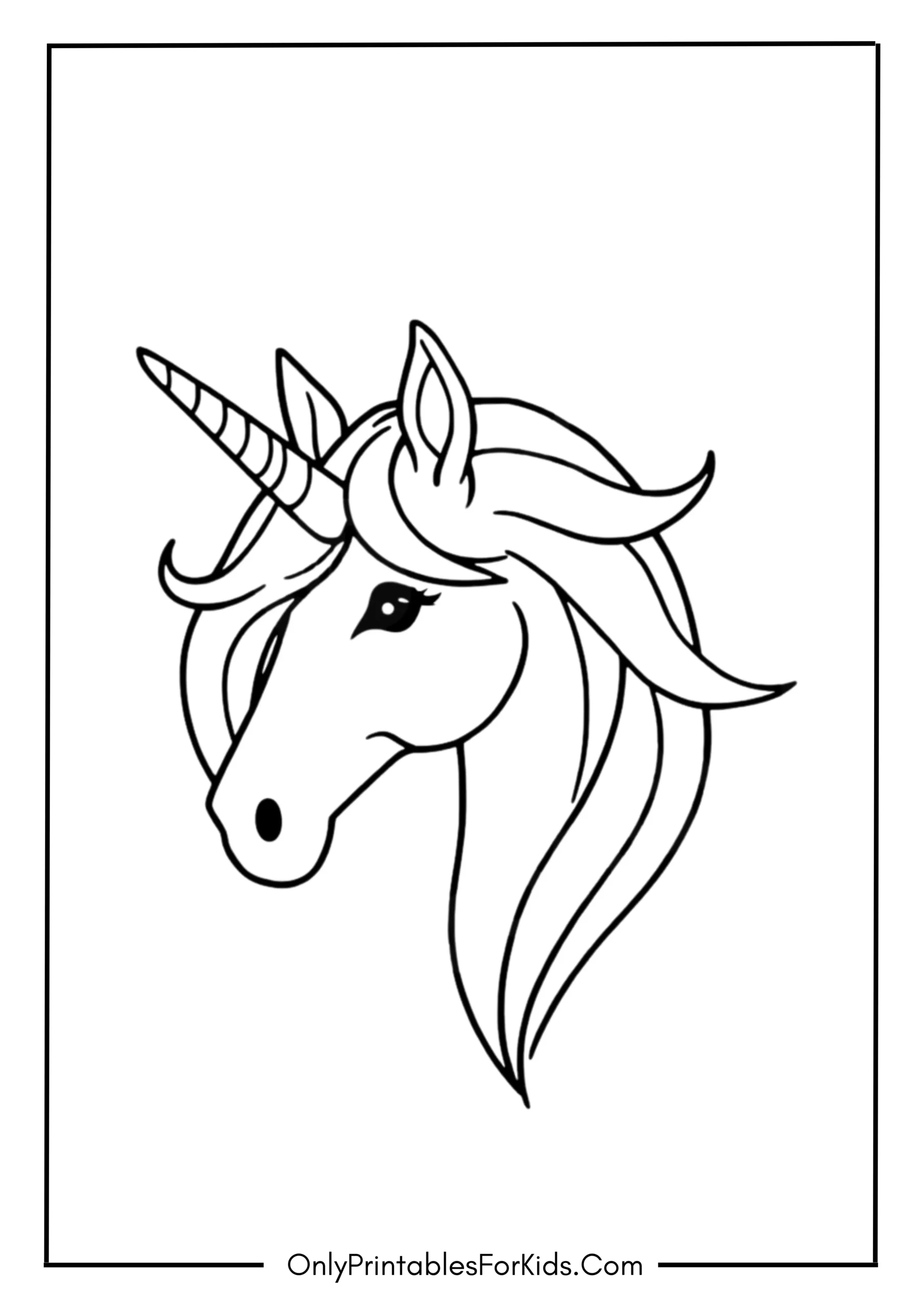 Unicorn Head Coloring Page