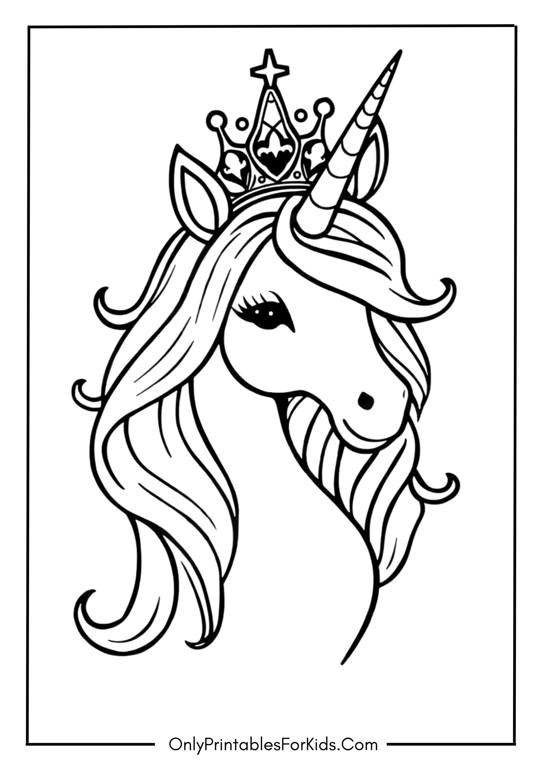 Unicorn Princess Coloring Page
