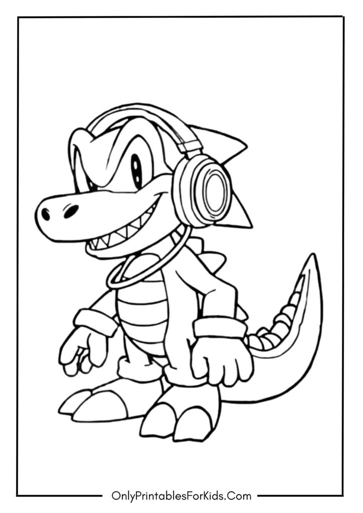 Vector the Crocodile From Sonic Coloring Page