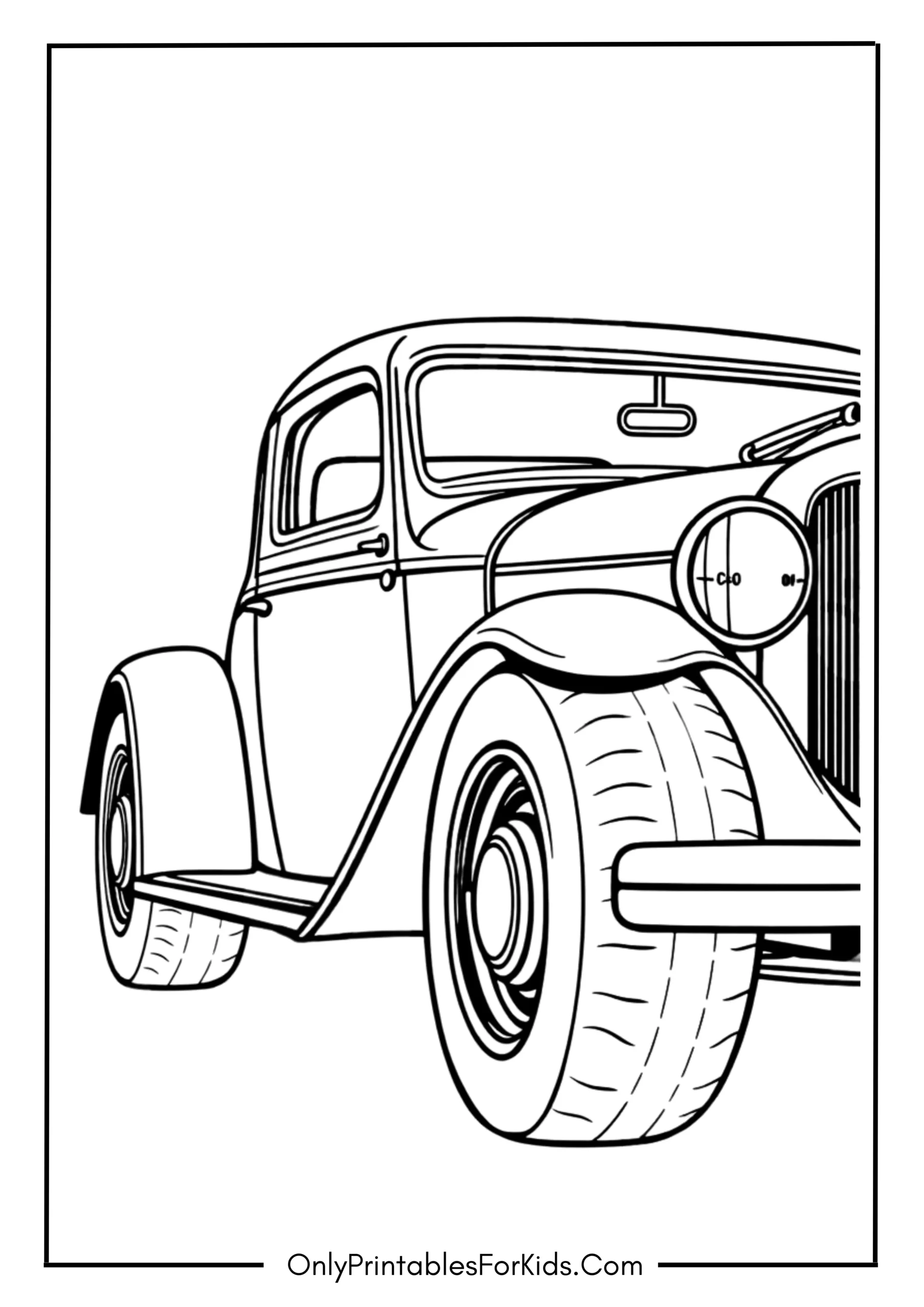 Vintage Car Coloring Page