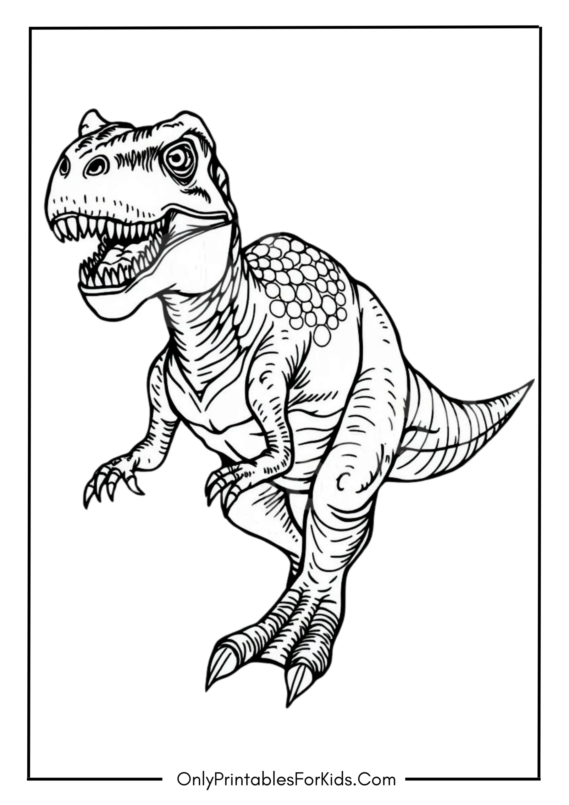 Wild Realistic Dinosaur Coloring Page