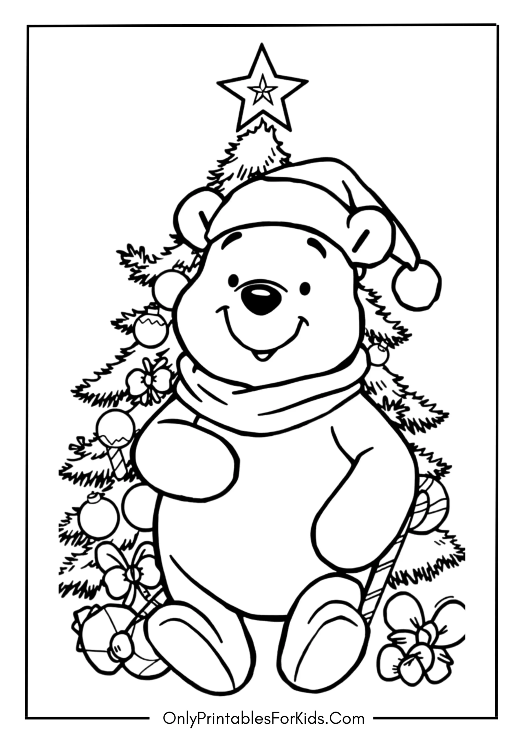 Winnie the Pooh Christmas Coloring Pages