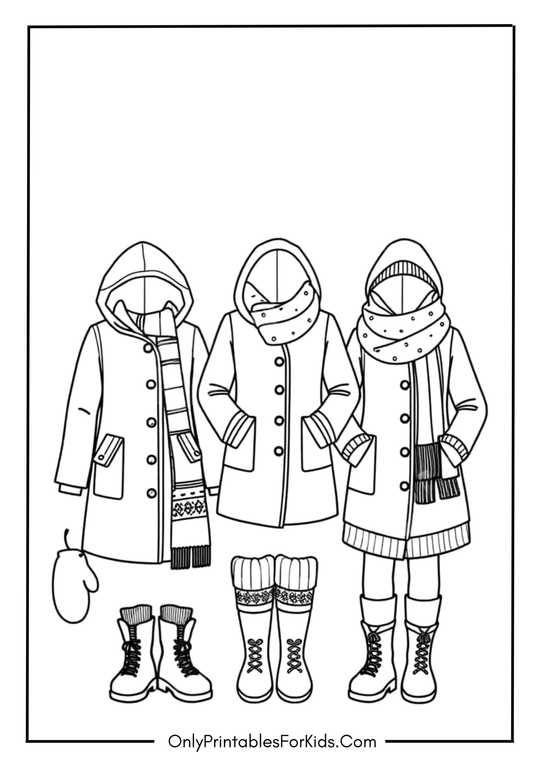 Winter Clothes Coloring Pages
