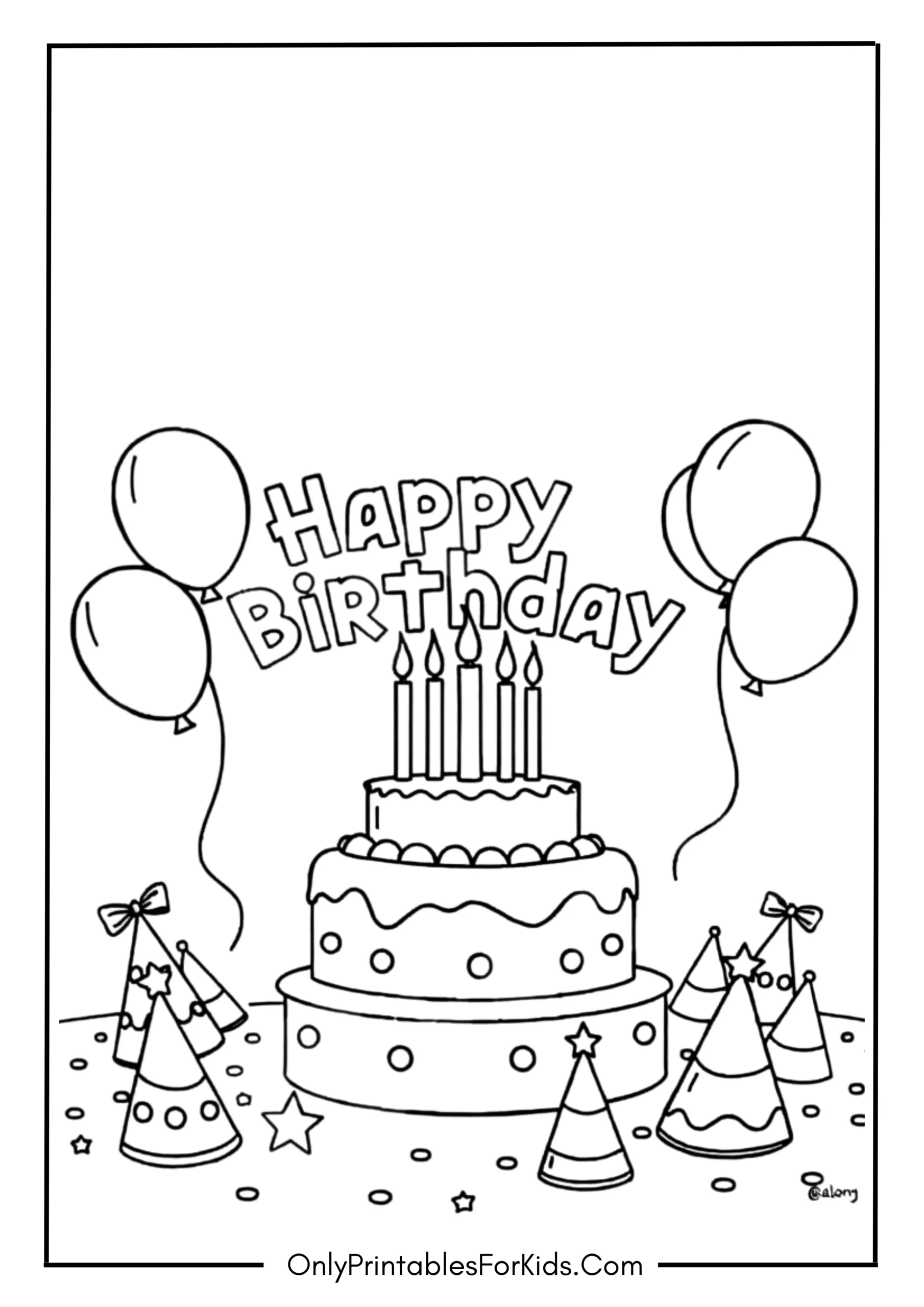 happy birthday coloring page