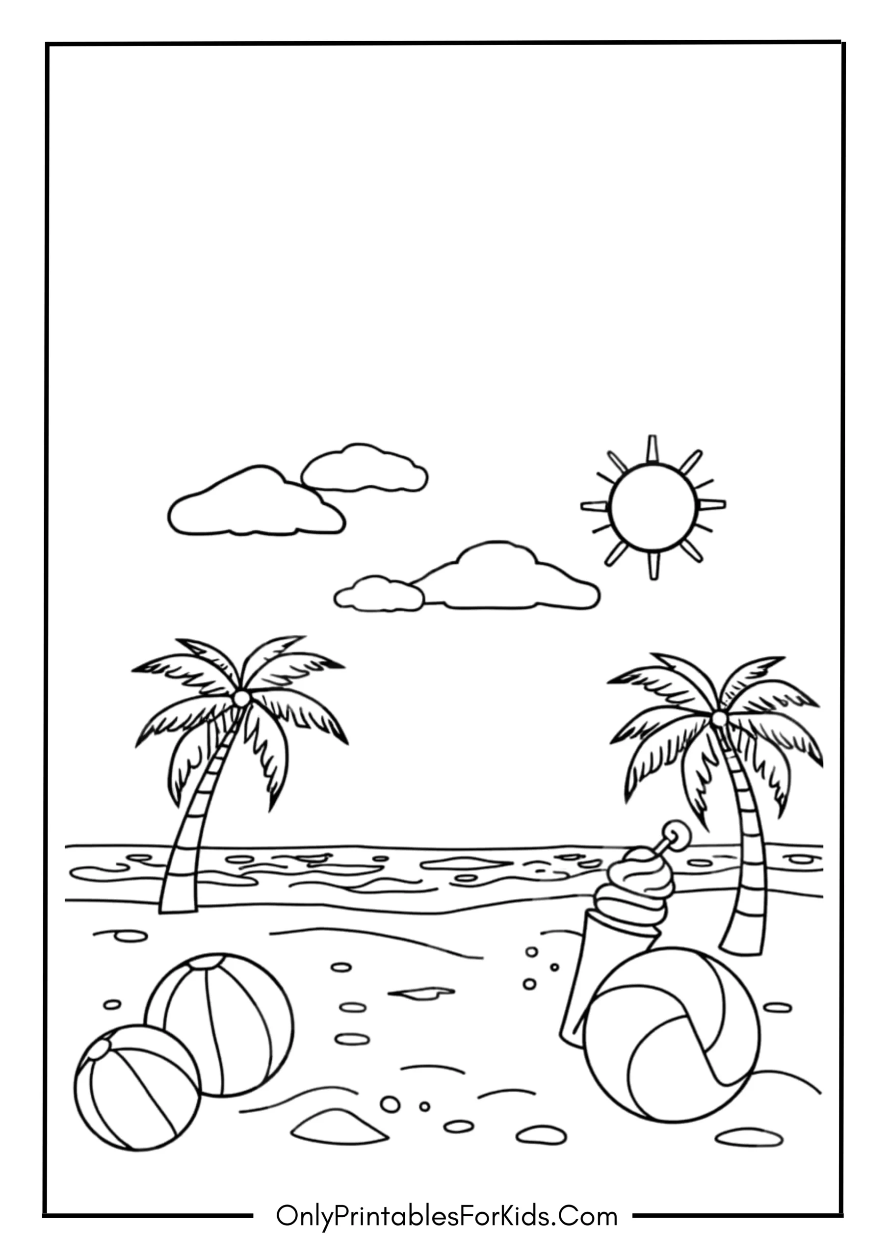 Summer fun coloring page