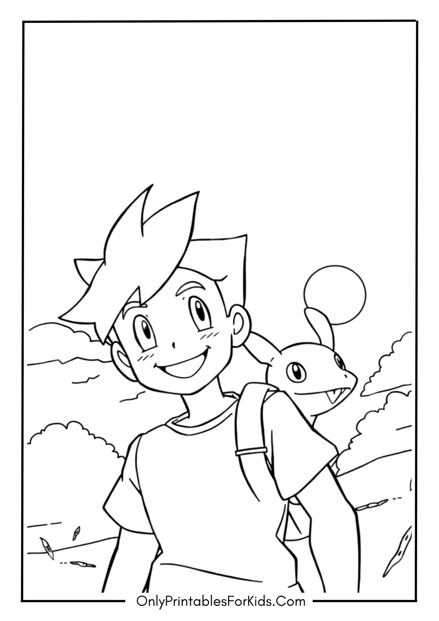 Ash Pokémon Coloring Page