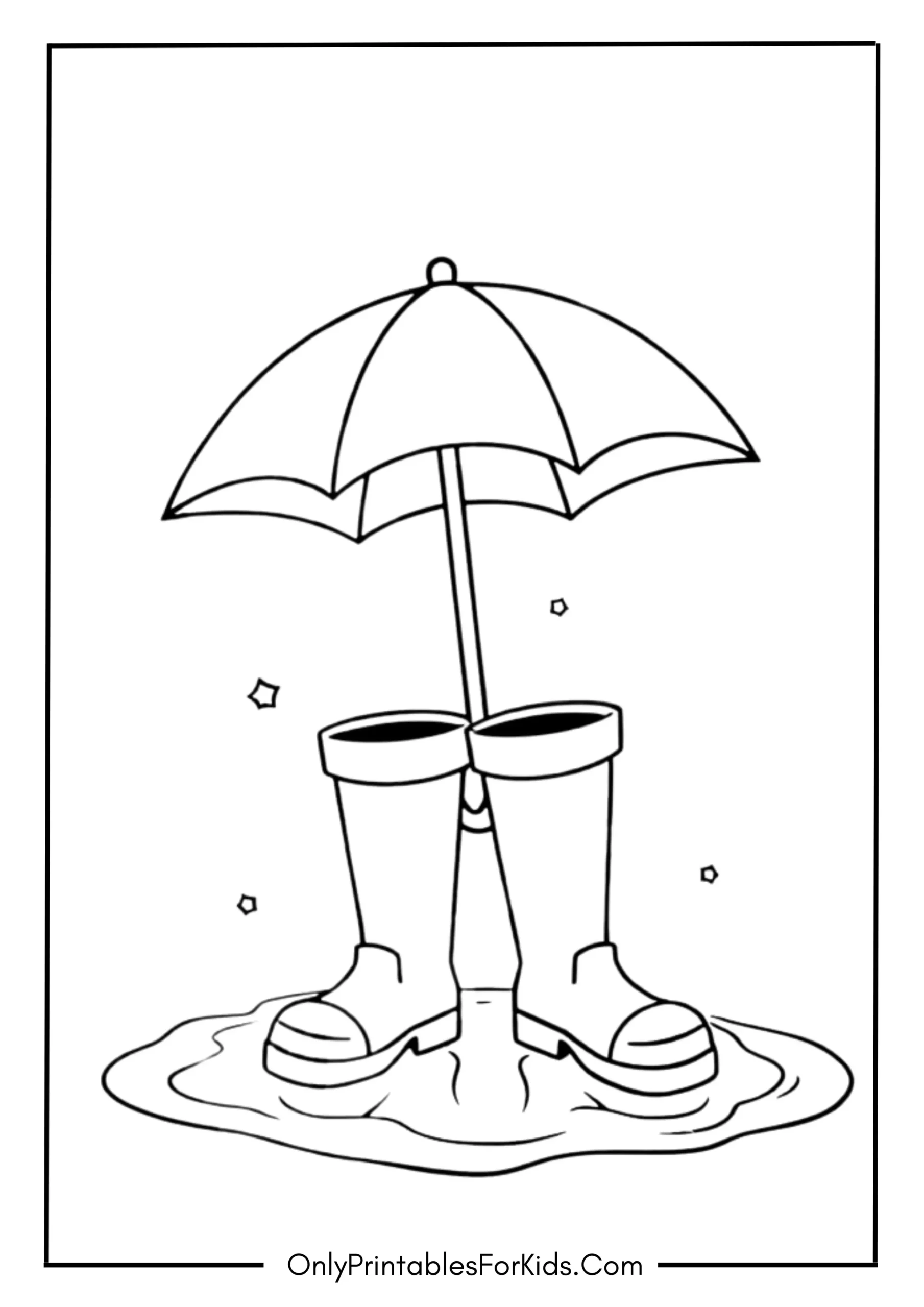 Autumn Rain Boots and Umbrellas