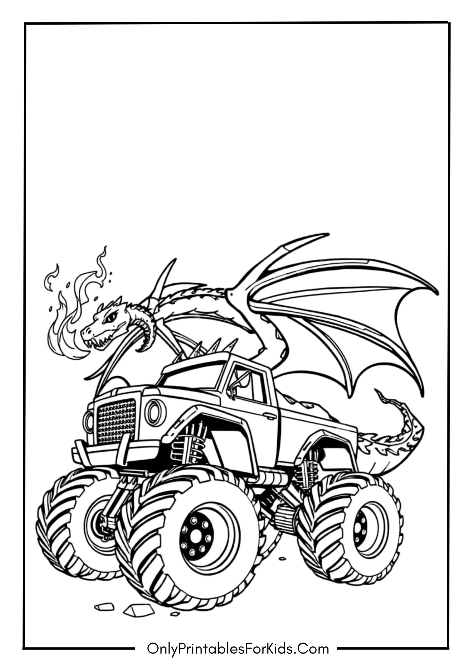 Dragon Monster Truck Coloring Page