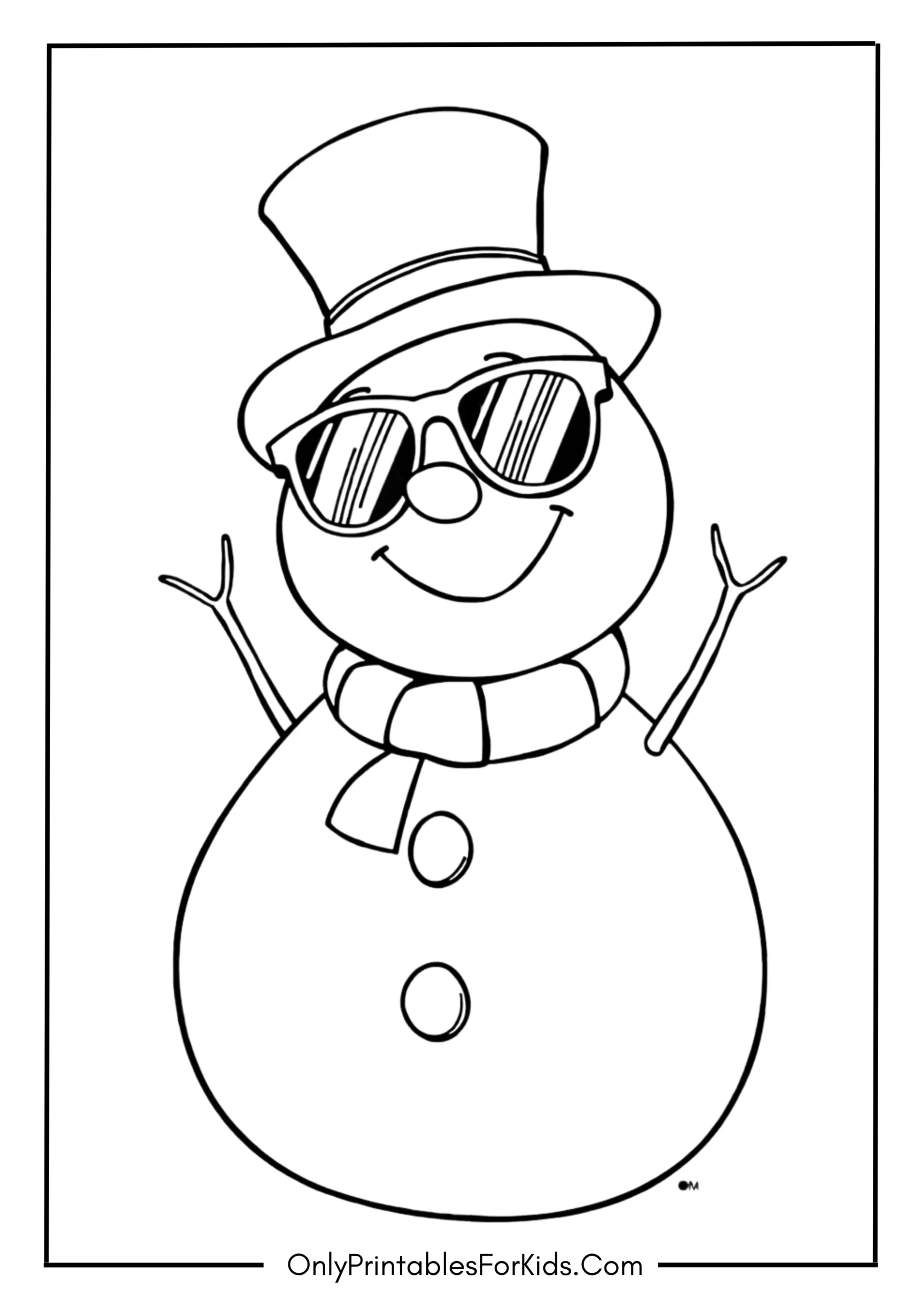 Funny Snowman with Sunglasses