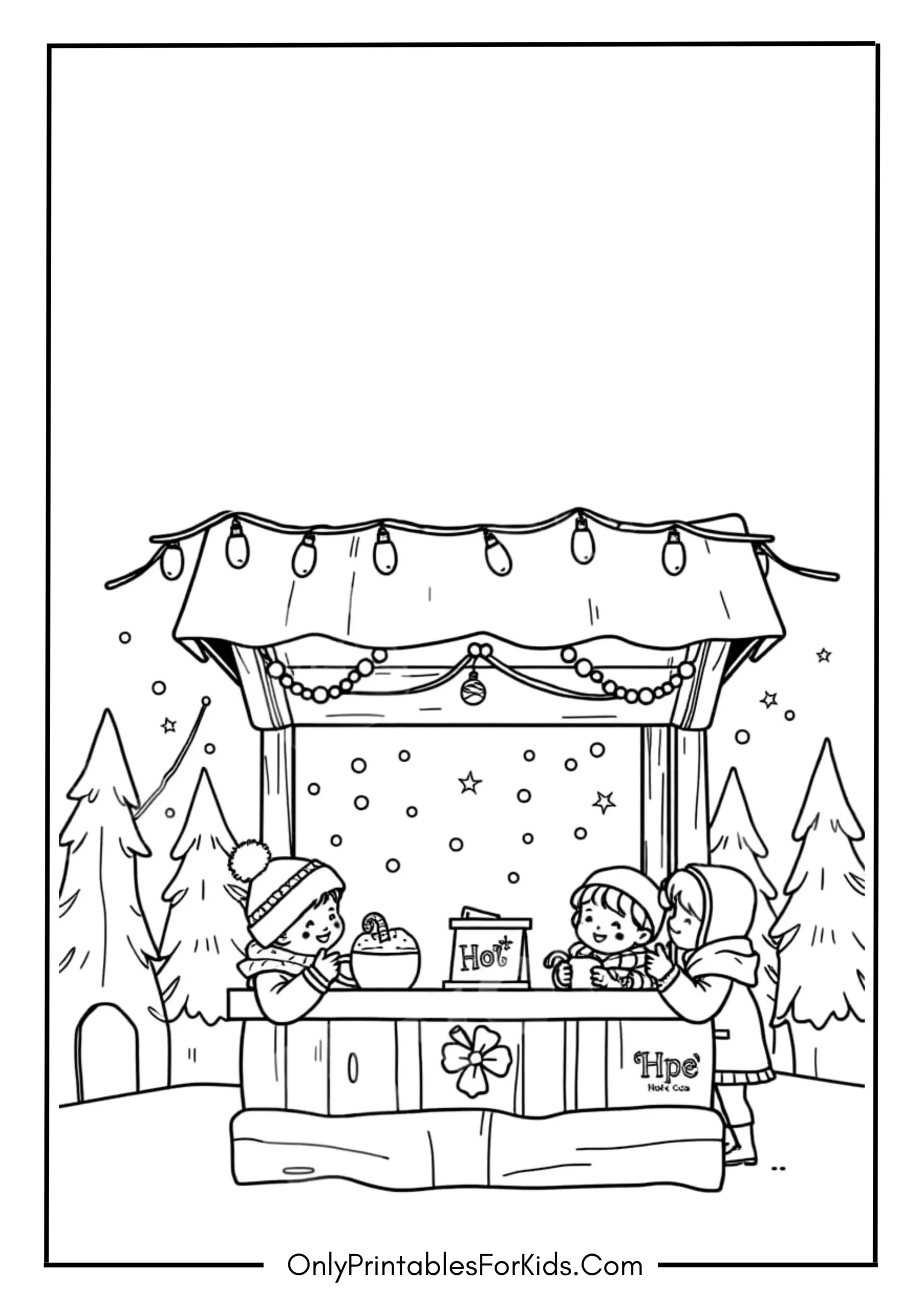 Hot Cocoa Stand on a Chilly Night