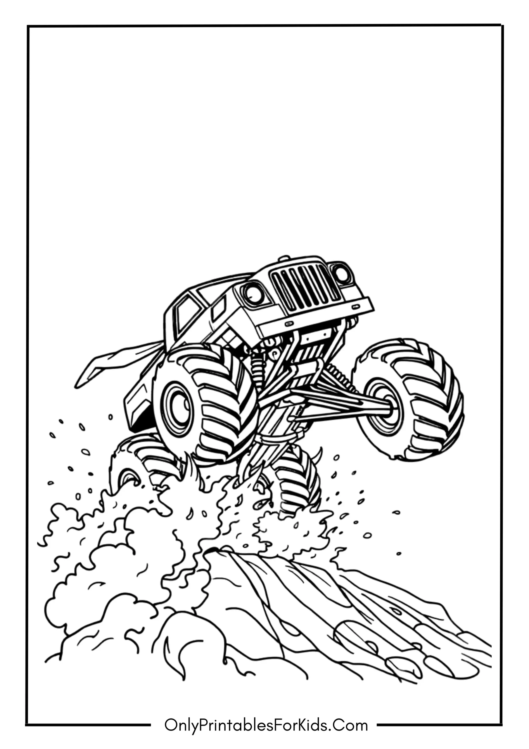 Jumping Monster Truck Coloring Page
