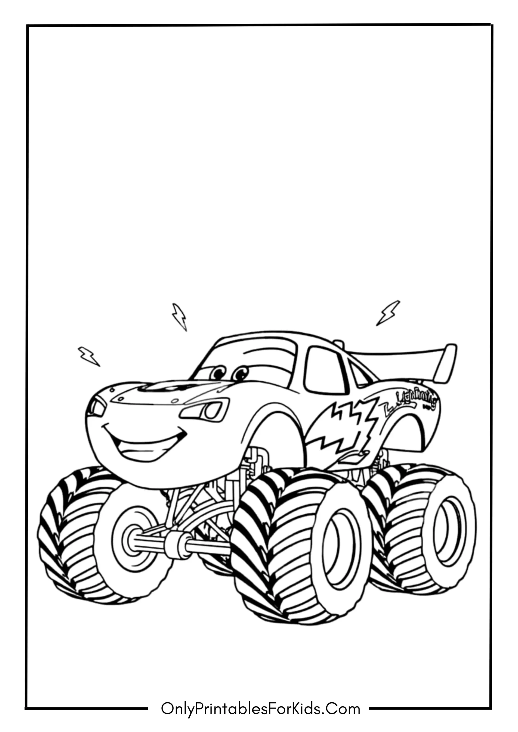 Lightning McQueen Monster Truck Coloring Page